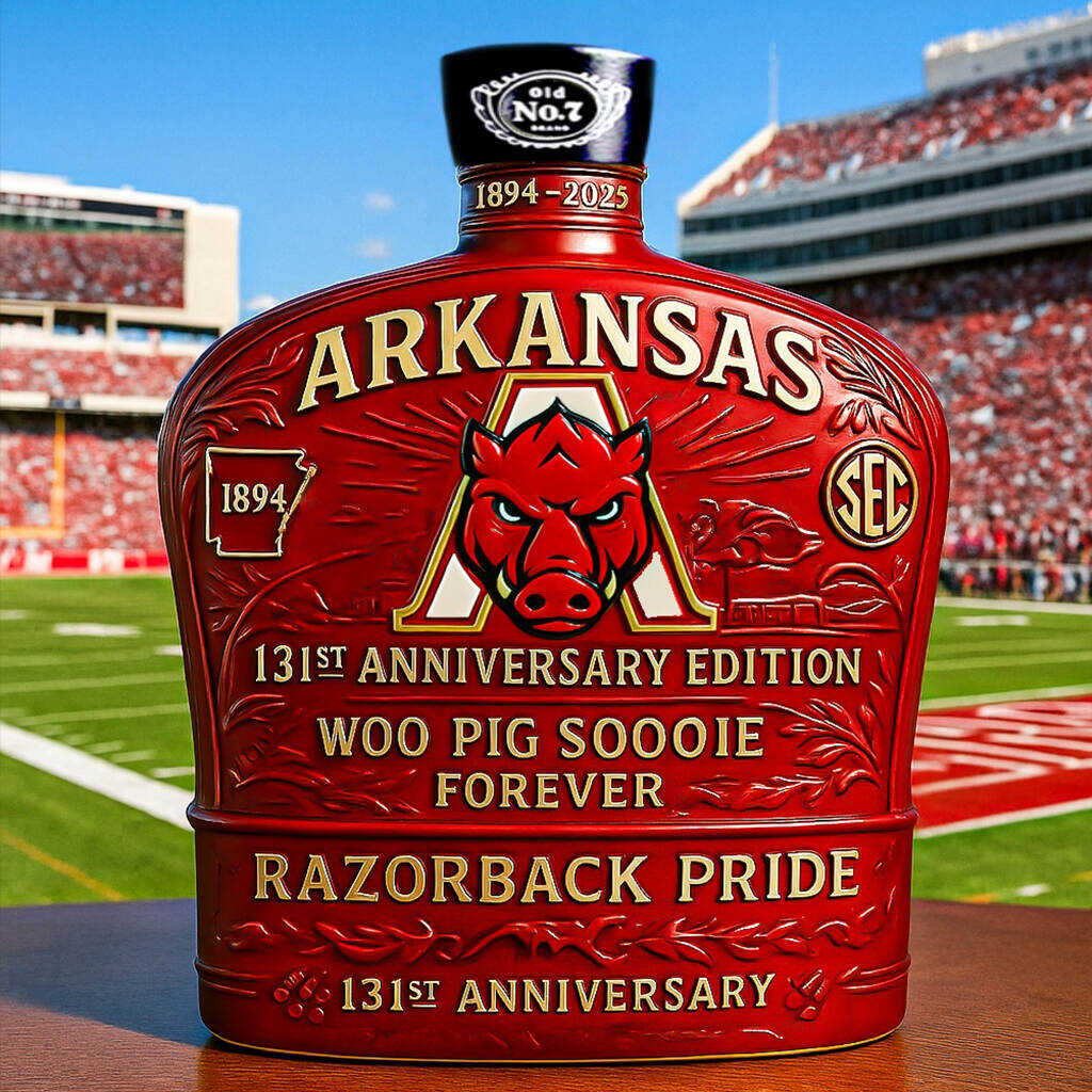 Arkansas 131st Anniversary Whiskey Bottle