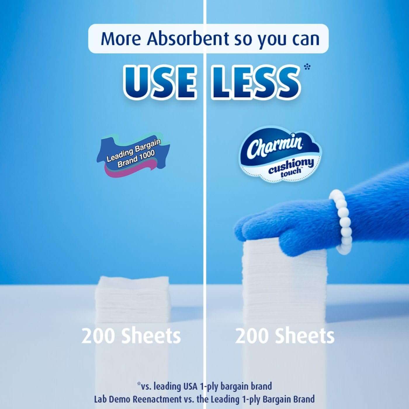 Charmin Ultra Soft Cushiony Touch Toilet Paper, 18 Family Mega Rolls = 90 Regular Rolls