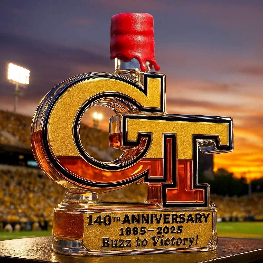 Georgia Tech Yellow Jackets 140th Anniversary Whiskey Bottle