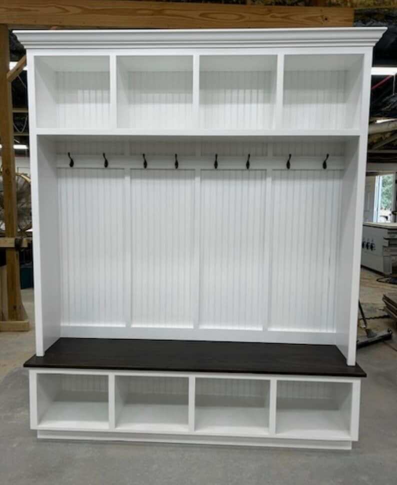 HOUSTON 4 section hall tree with bench and coat rack