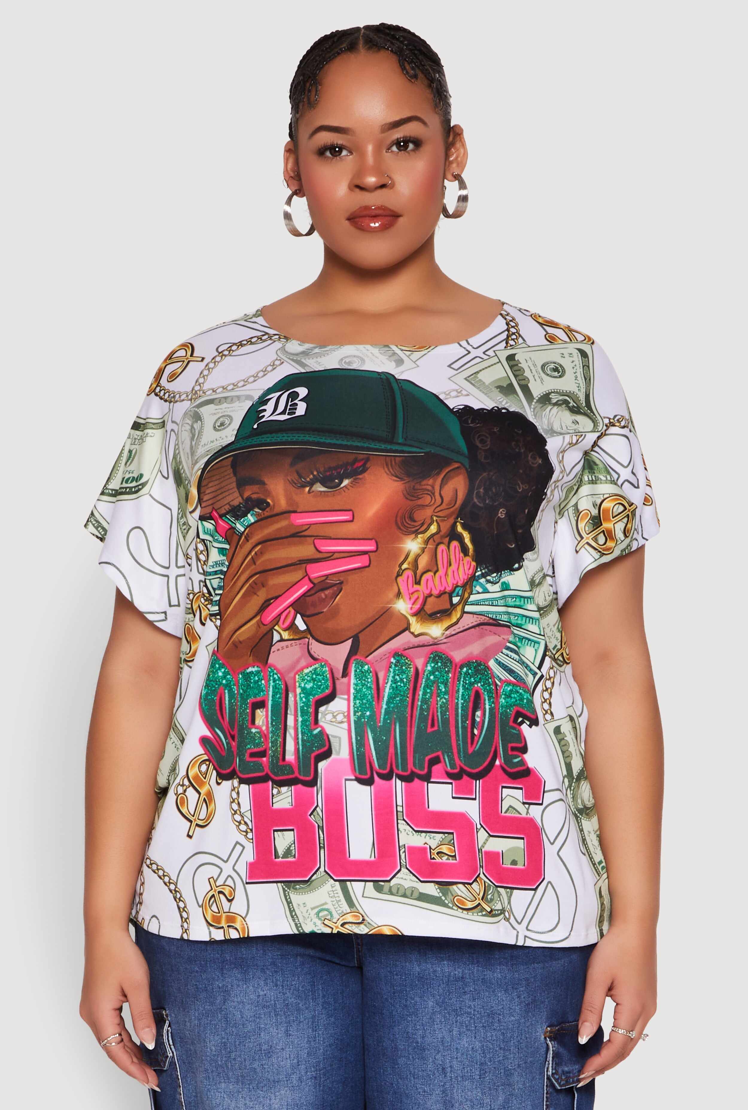 Plus Size Self Made Graphic Tee