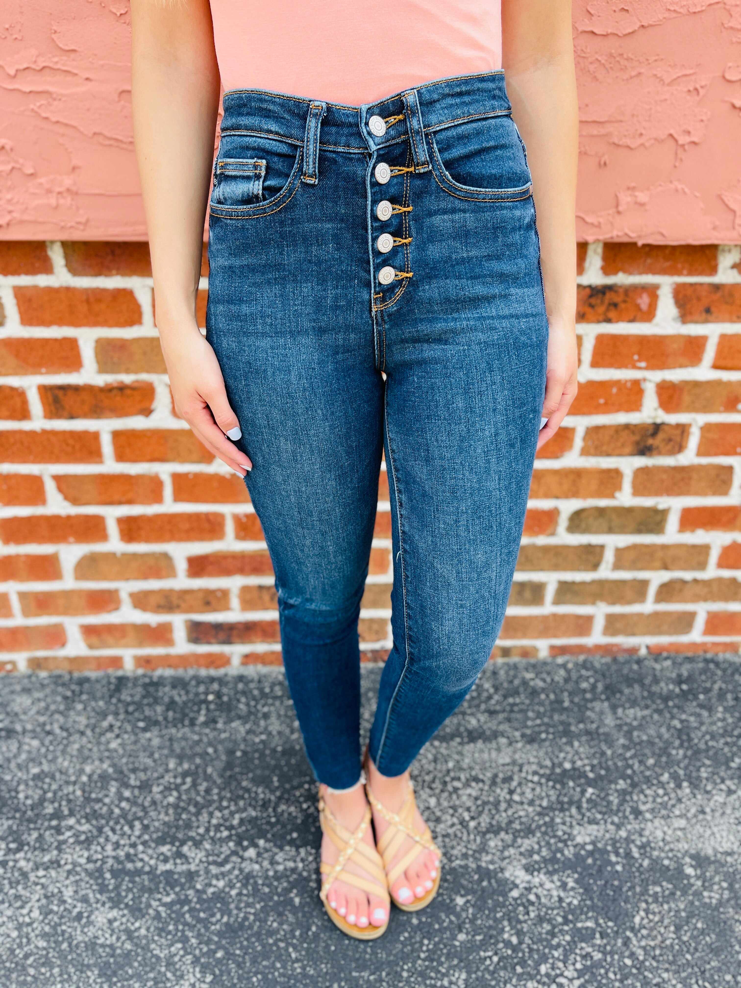 PLUS/REG Sparks Fly Button Fly Skinny Jeans