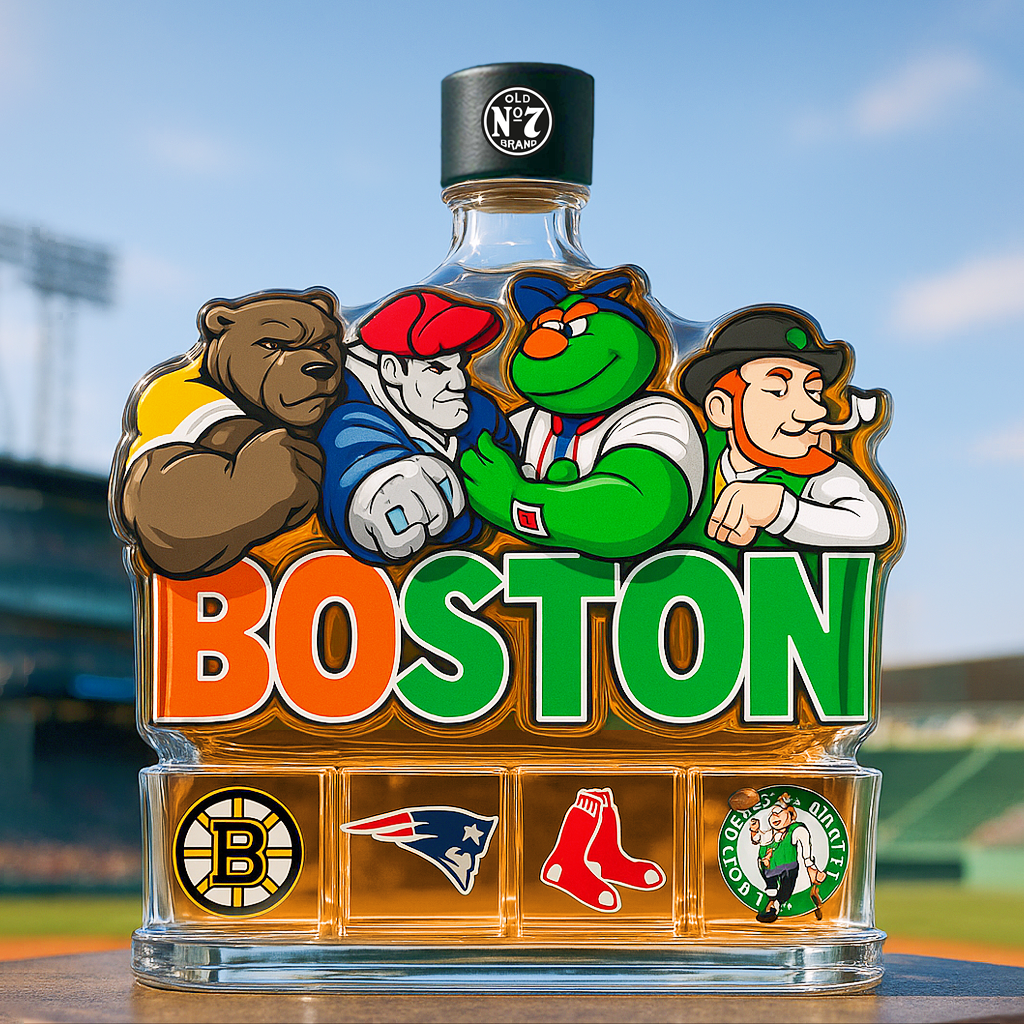 Boston Teams Glory Whiskey Bottle