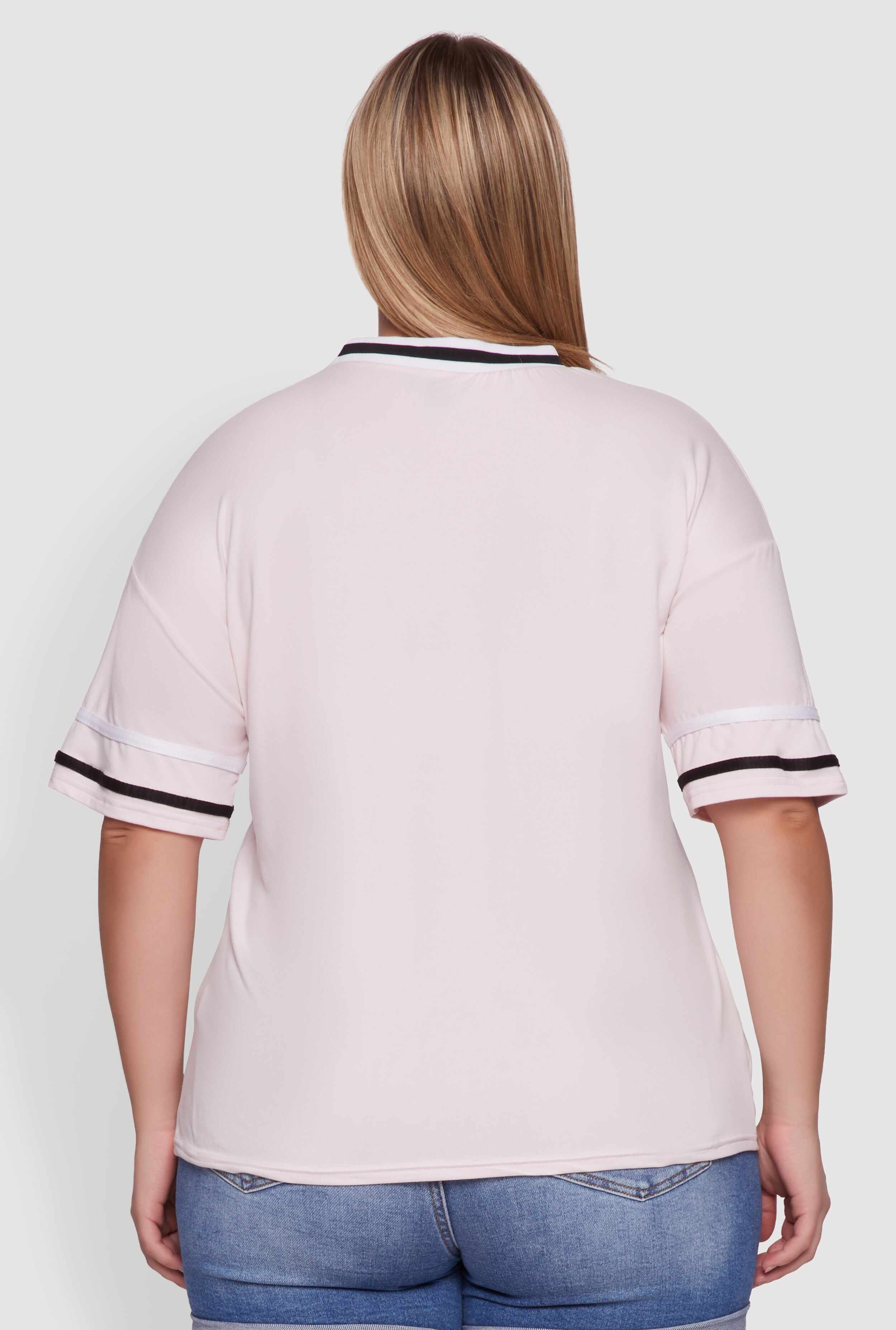 Plus Size Rhinestone Star Faith Graphic T-Shirt