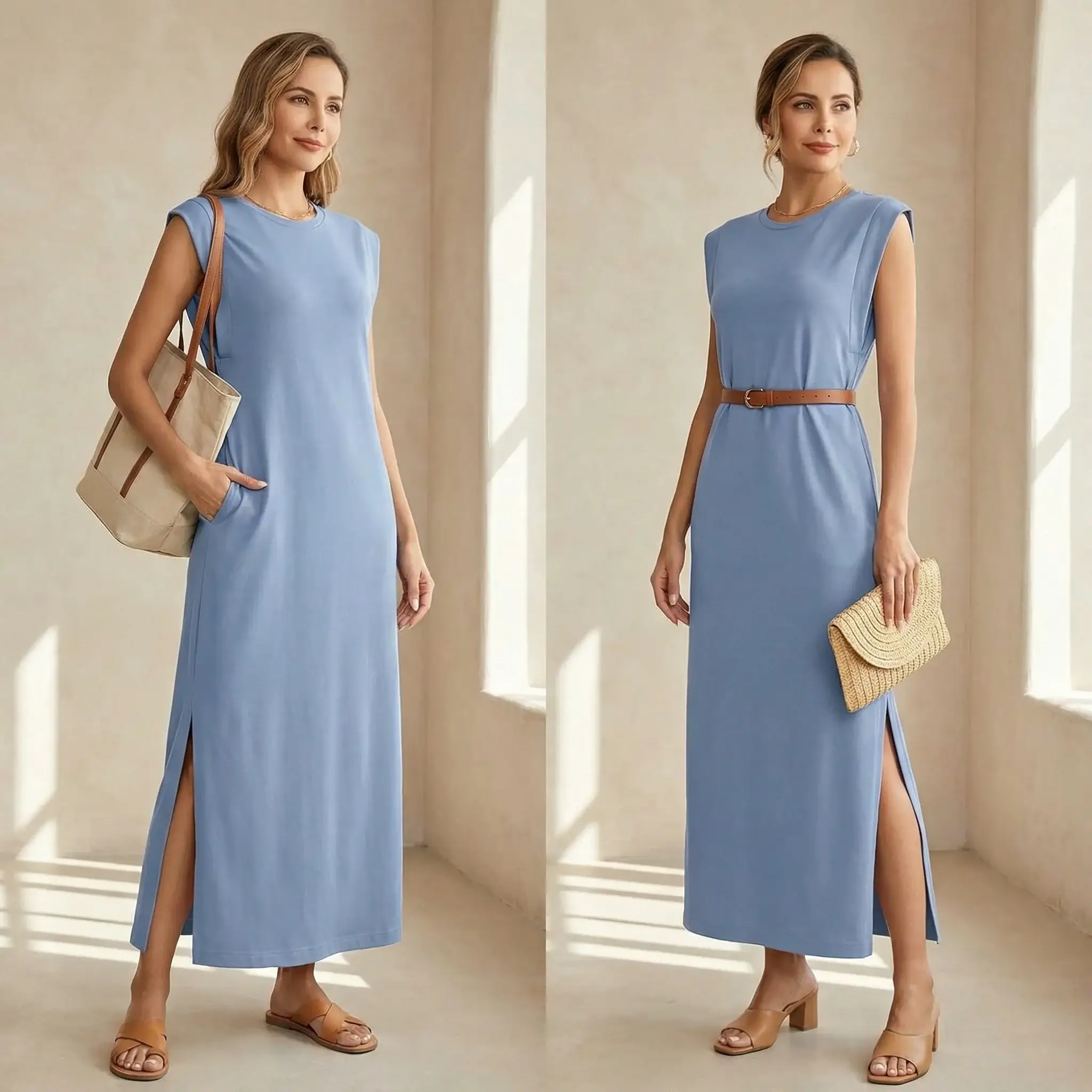 🔥Summer Arrivals🌟Wrinkle Free Maxi Dress with Side Slit