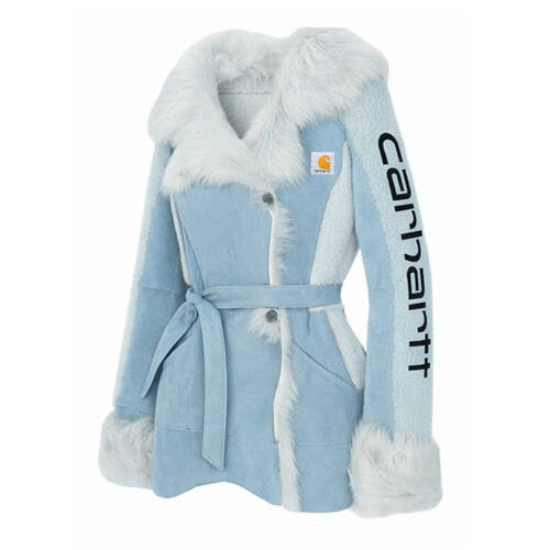 Winter Chic Faux Fur Trimmed Jacket with Scarf Detail