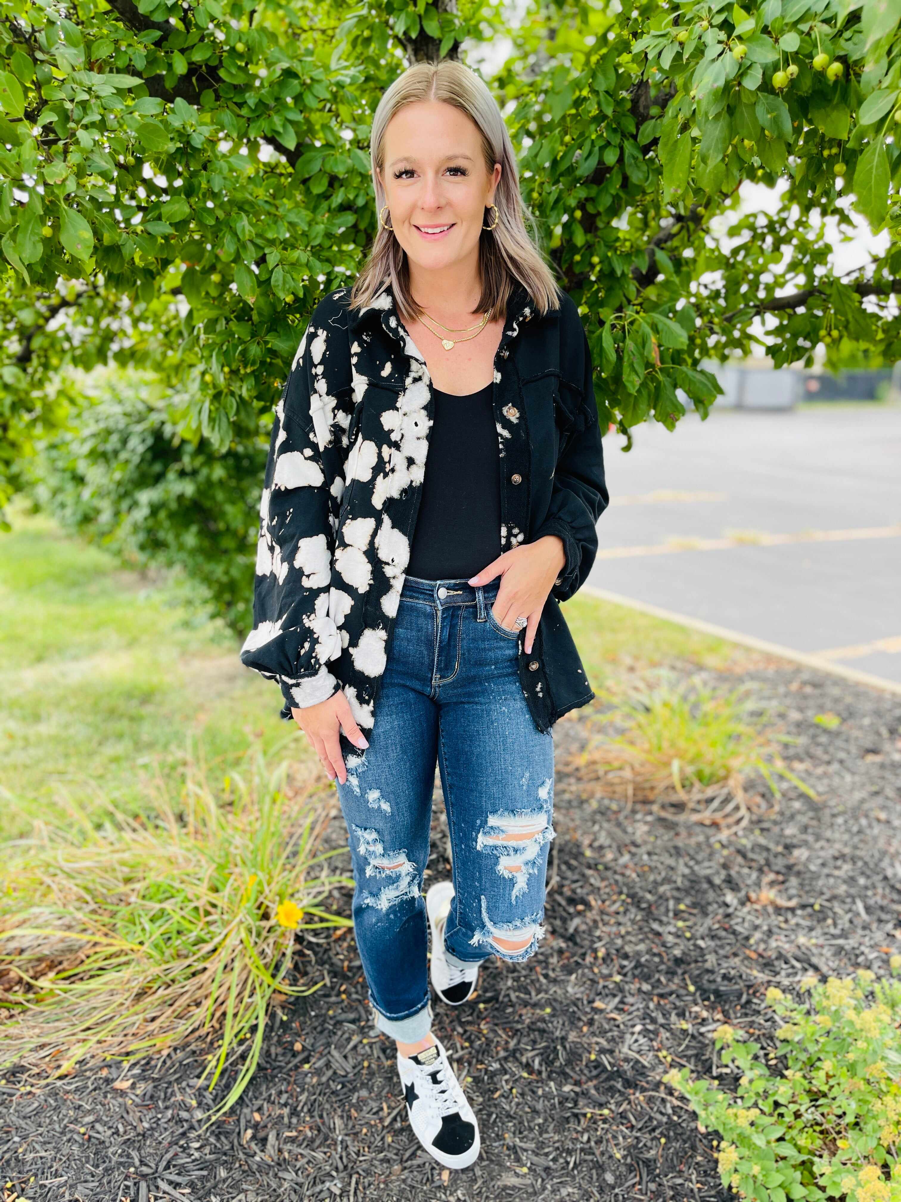 RESTOCK! Plus/Reg Bleach Bleach Baby Boyfriend Jeans