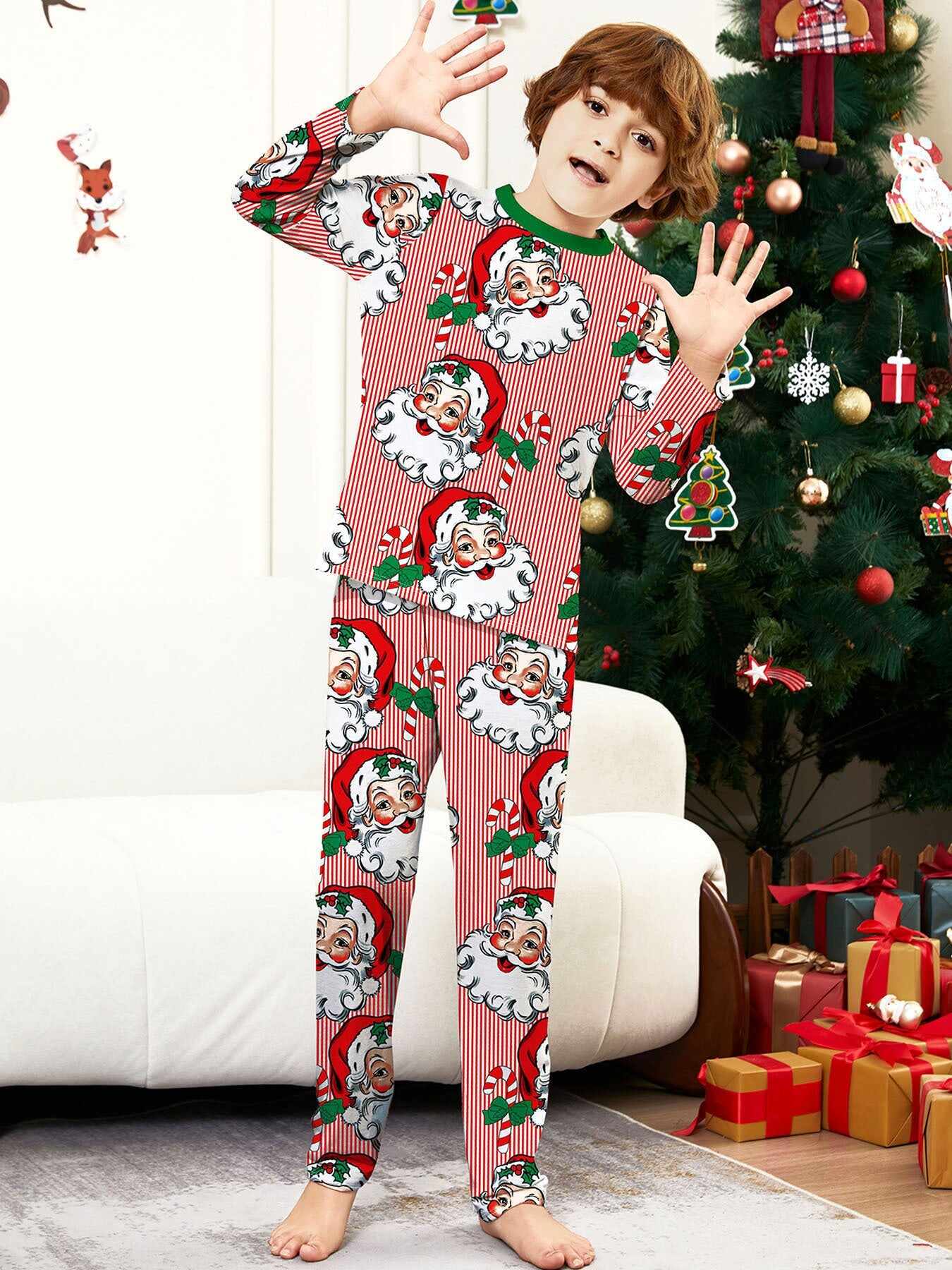 Family Christmas Pajamas Adult's Kid's Xmas Christmas Pattern Matching Set
