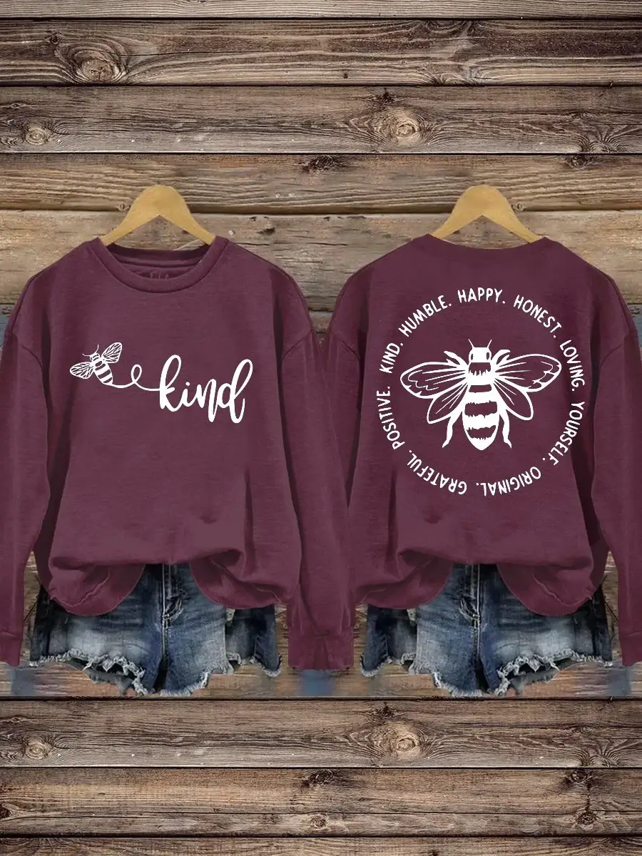 Be Kind Mental Health Awareness Art Pattern Print Casual Sweatshirt