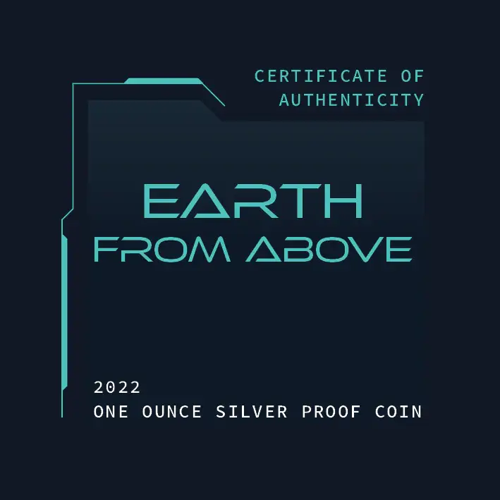 2022 EARTH FROM ABOVE 1 Oz Silver Coin 1$ Niue
