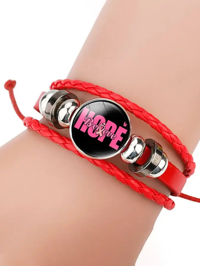 Weaving Pink Ribbon Bracelet (scalable)