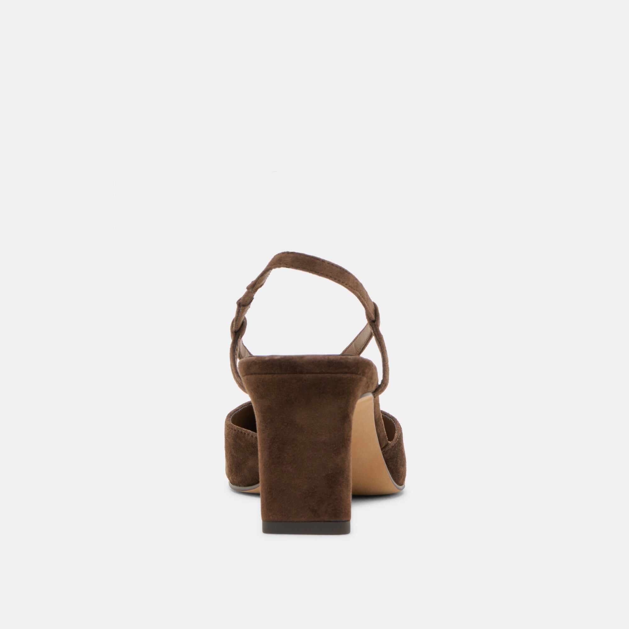 GINAY HEELS DK BROWN SUEDE