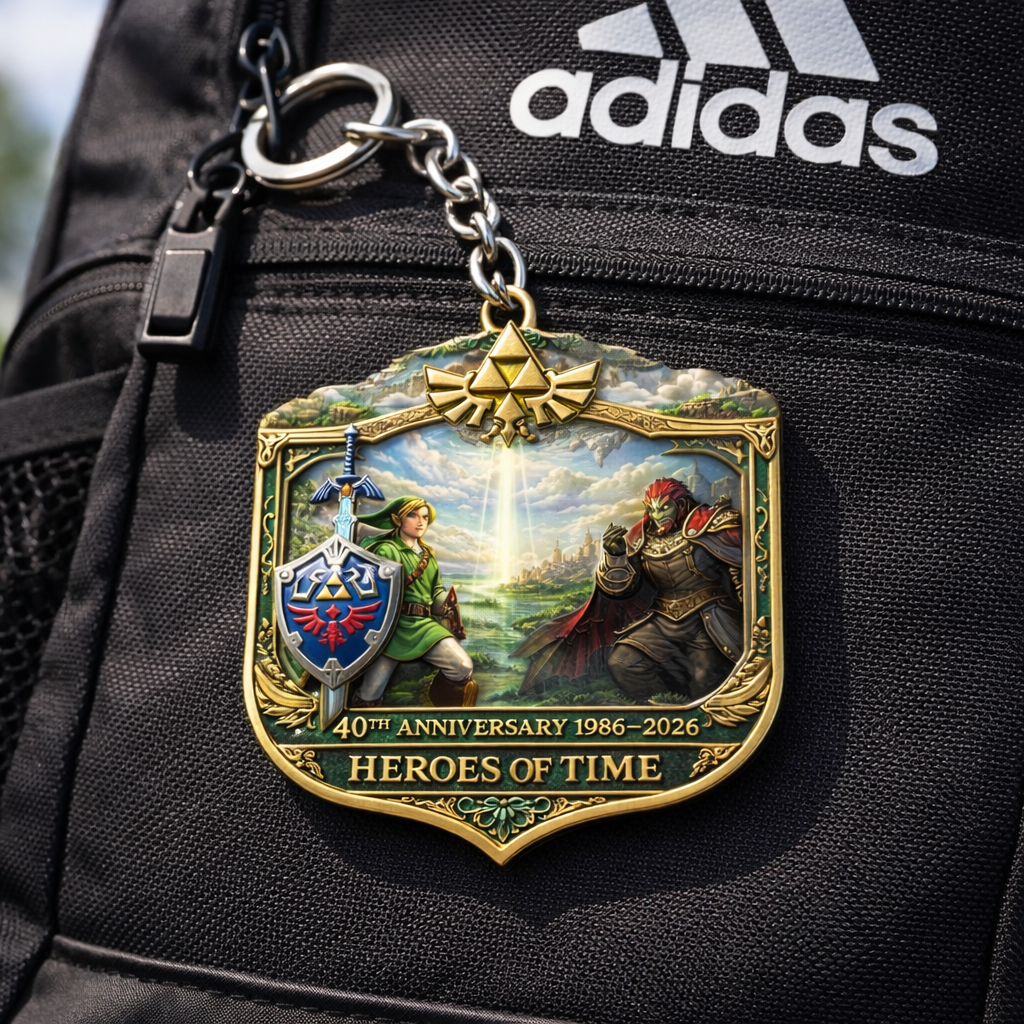 Hyrule “Heroes of Time” Keychain  40th Anniversary Edition