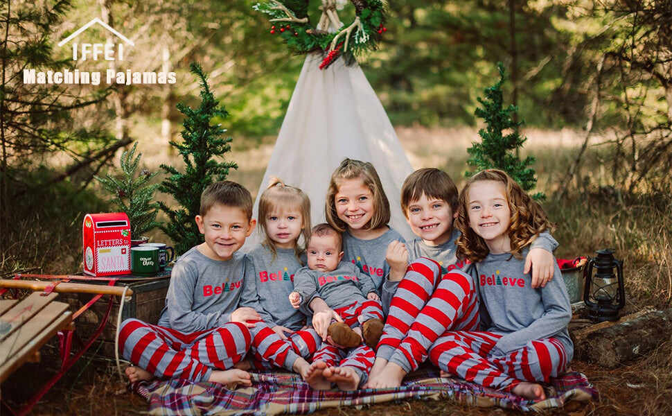 Merry Christmas Believe Family Matching Pajamas Set