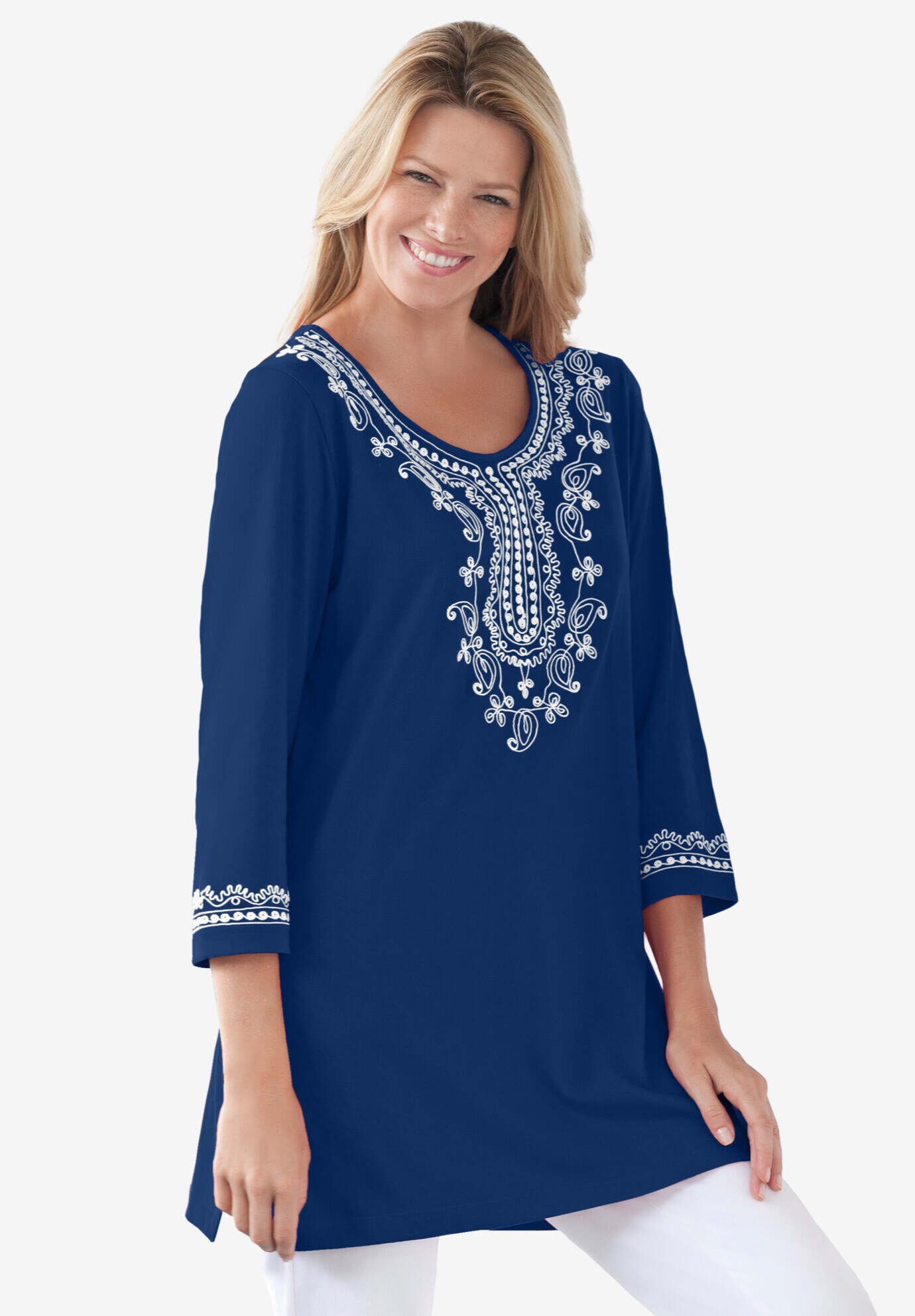 Embroidered Knit Tunic