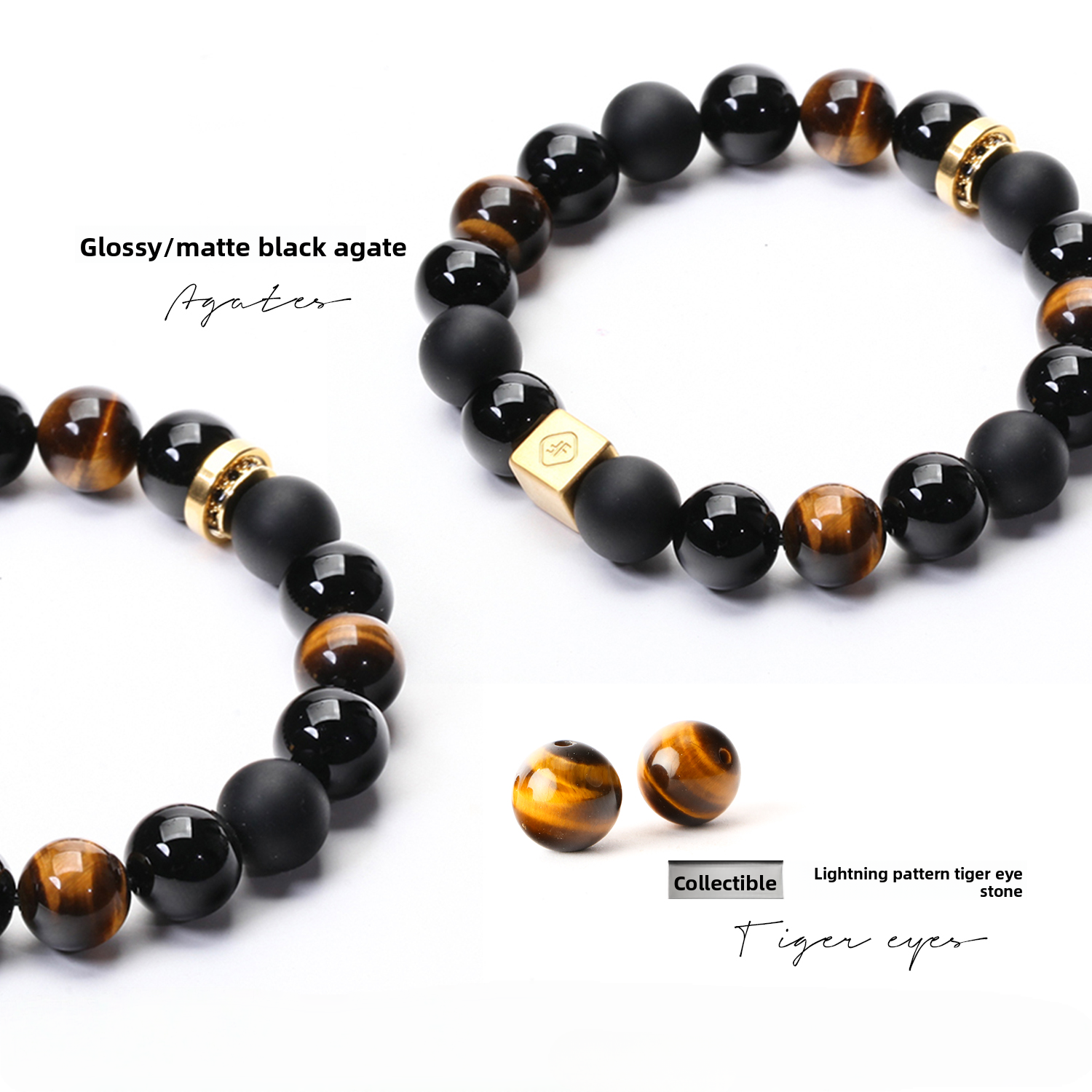 Obsidian and Agate Energy Bracelet