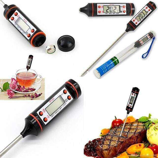 1pcs Meat Thermometer Digital BBQ Thermometer Electronic Cooking Food Thermometer Probe Water Milk Kitchen Oven Thermometer Tools