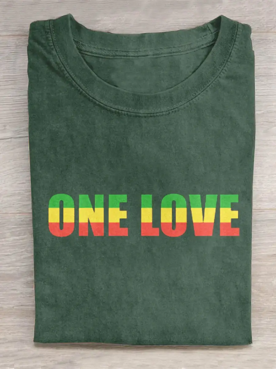One Love Rainbow Art Print Design T-shirt