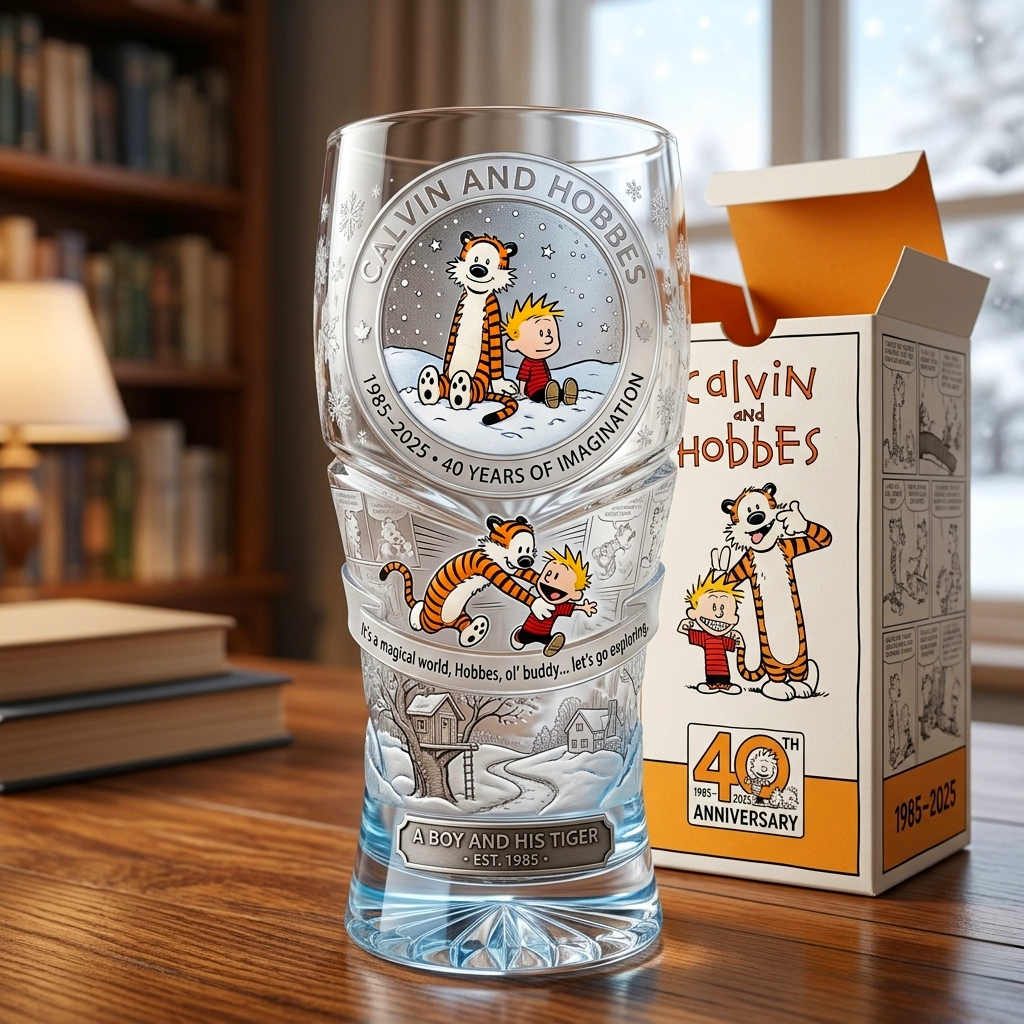 Calvin and Hobbes 40th Anniversary Collectable Glass