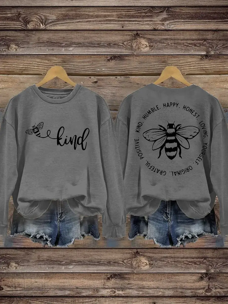 Be Kind Mental Health Awareness Art Pattern Print Casual Sweatshirt