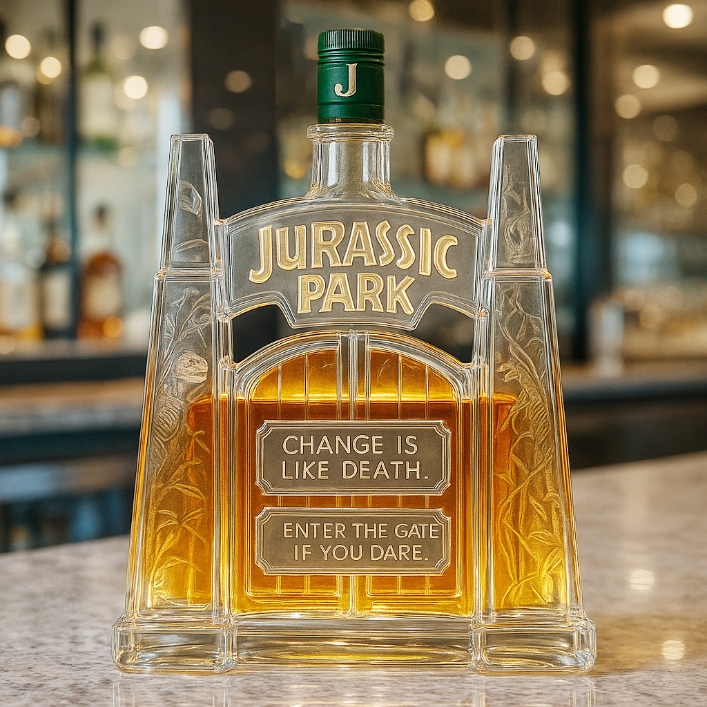 Jurassic Park Gate Whiskey Bottle 🦖🥃