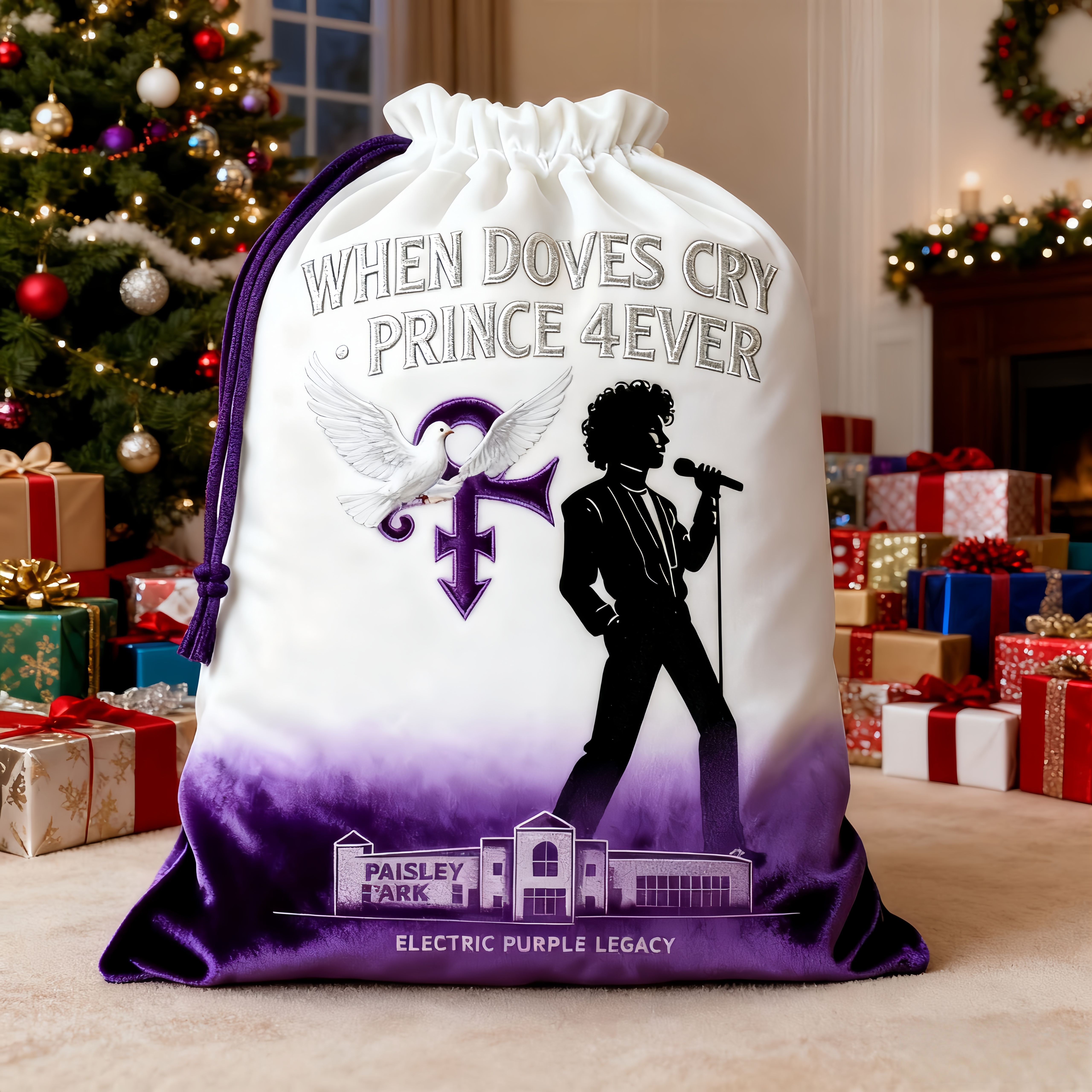 Prince Forever Purple Rain Christmas Bag