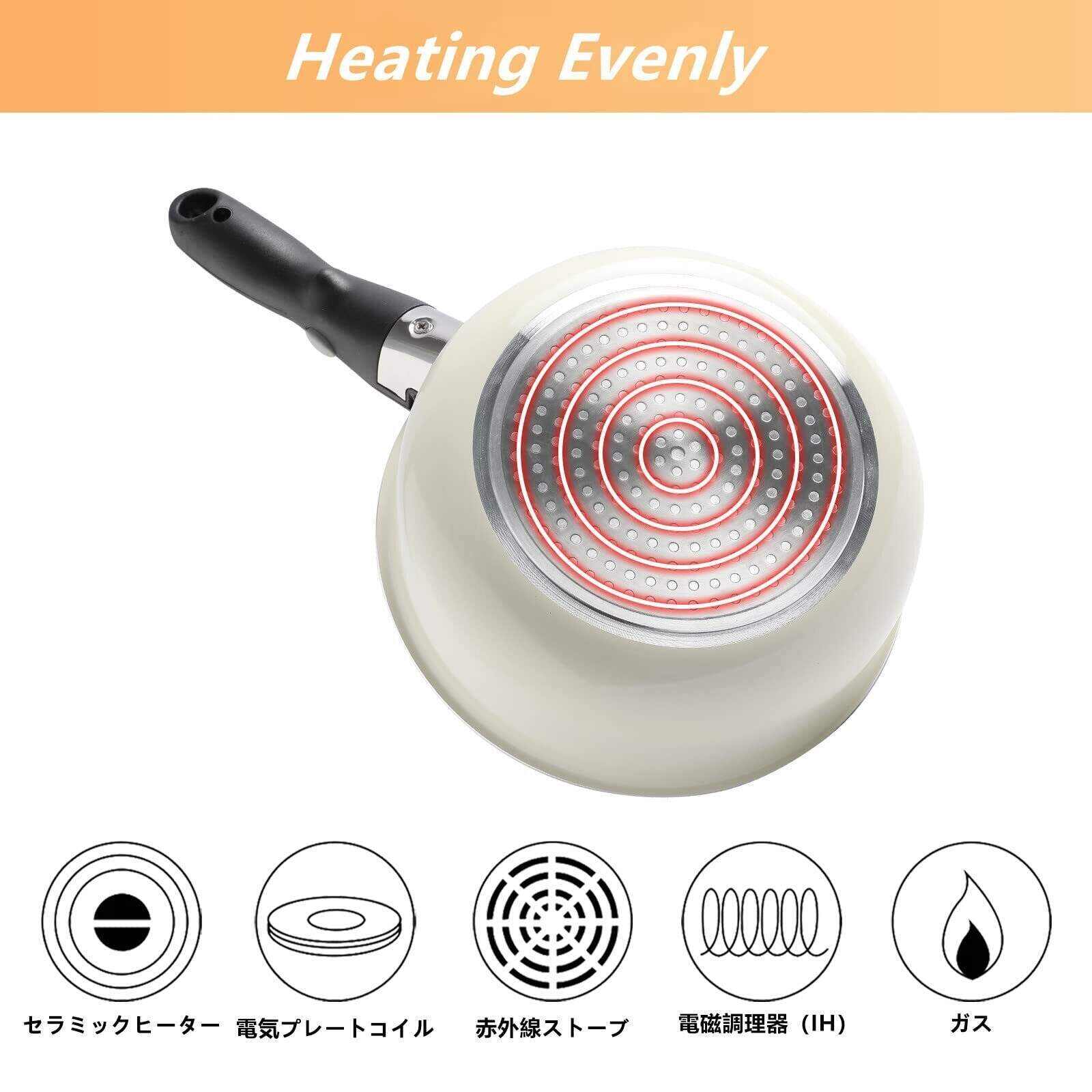 6 Pieces Kitchen Nonstick Cookware Sets with Removable Handle