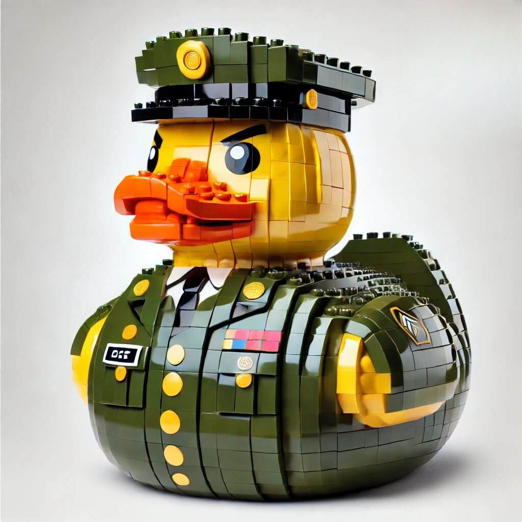 Military Themed Building Blocks Duck