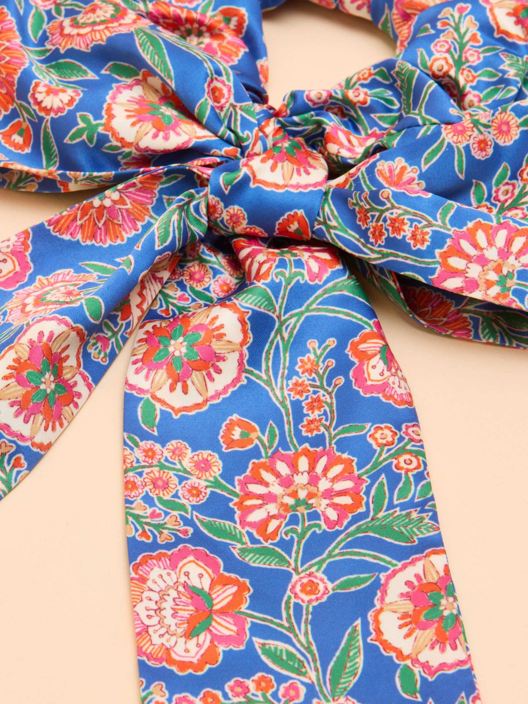 Elissia Blue/Pink Scarf Scrunchie