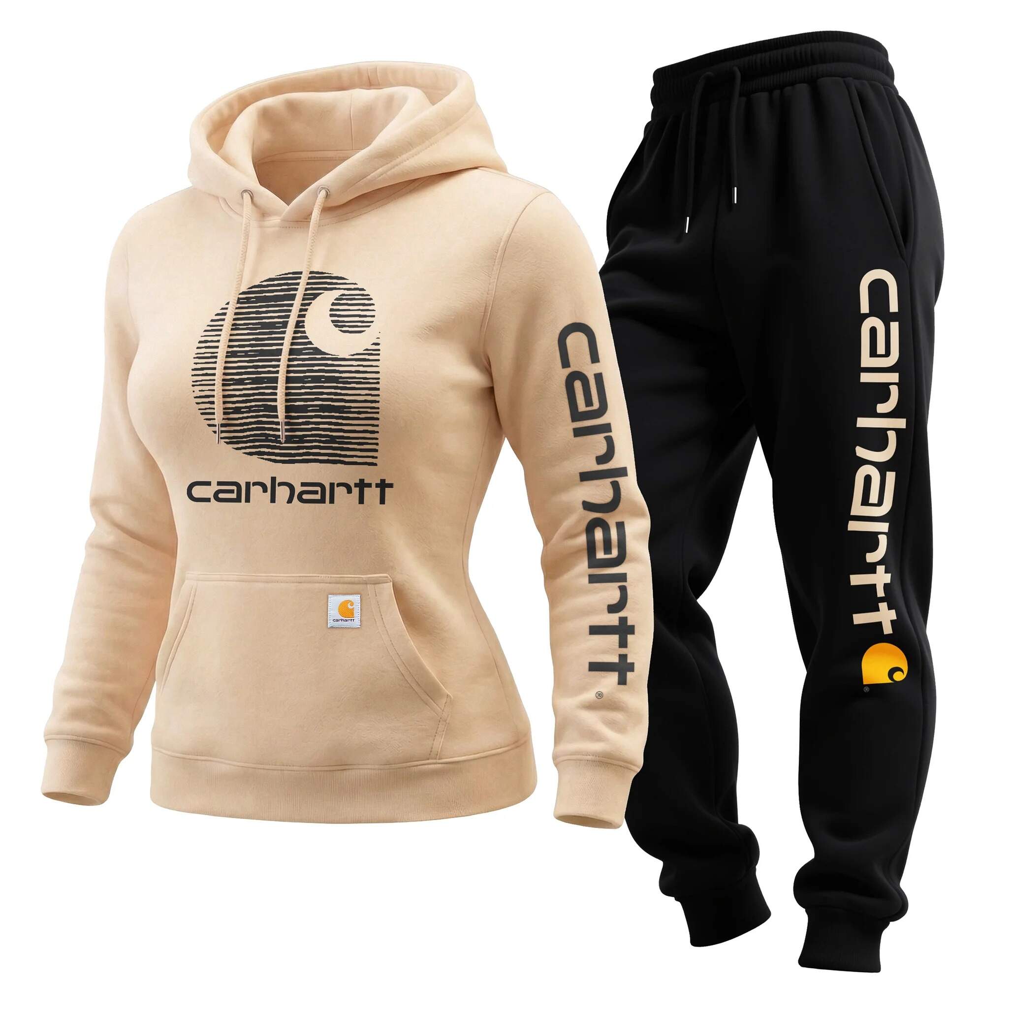 Women's Loose-fitting Hooded Sweatshirt + Trousers Set
