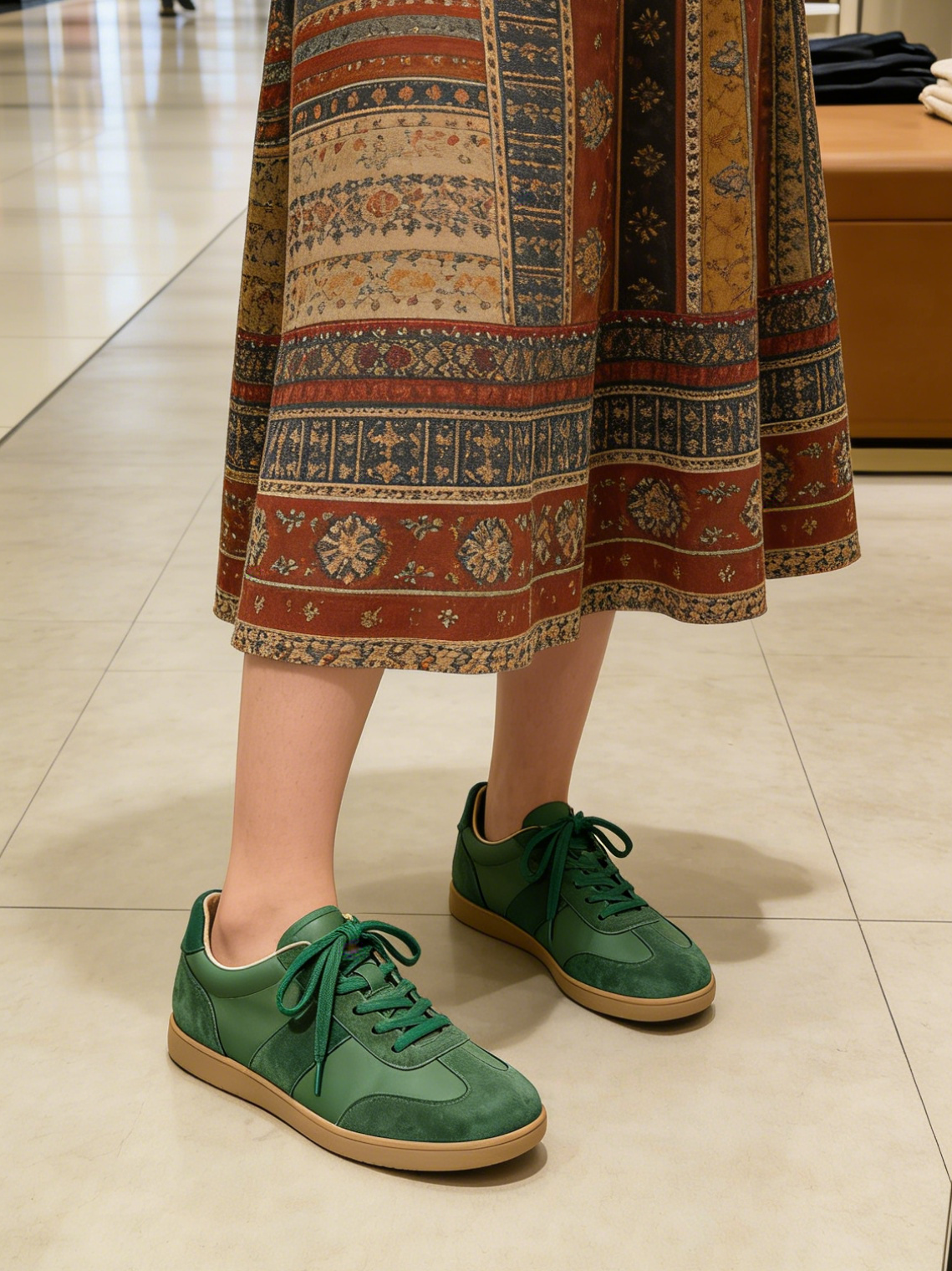 Casual Green Lace Up Splicing Flat Shoes For Women