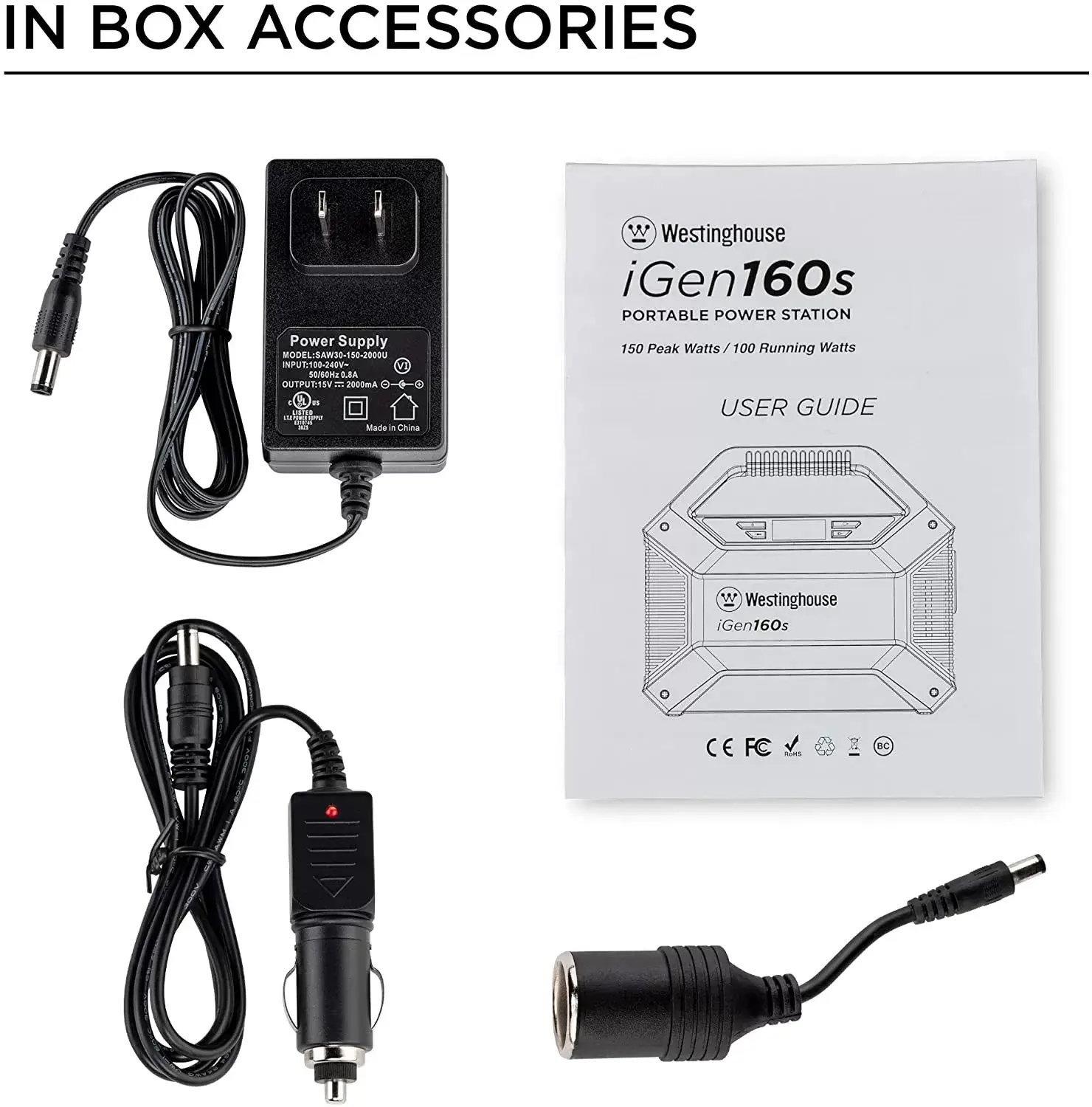 Westinghouse 155Wh 150 Peak Watt Portable Power Station and Solar Generator, Pure Sine Wave AC Outlet, Backup Lithium Battery for Camping, Home, Travel, Indoor/Outdoor Use (Solar Panel Not Included)
