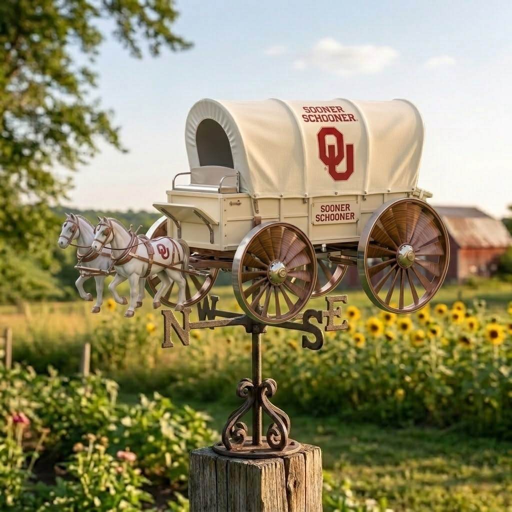 🐎Oklahoma Sooners Schooner Garden Wind Spinner