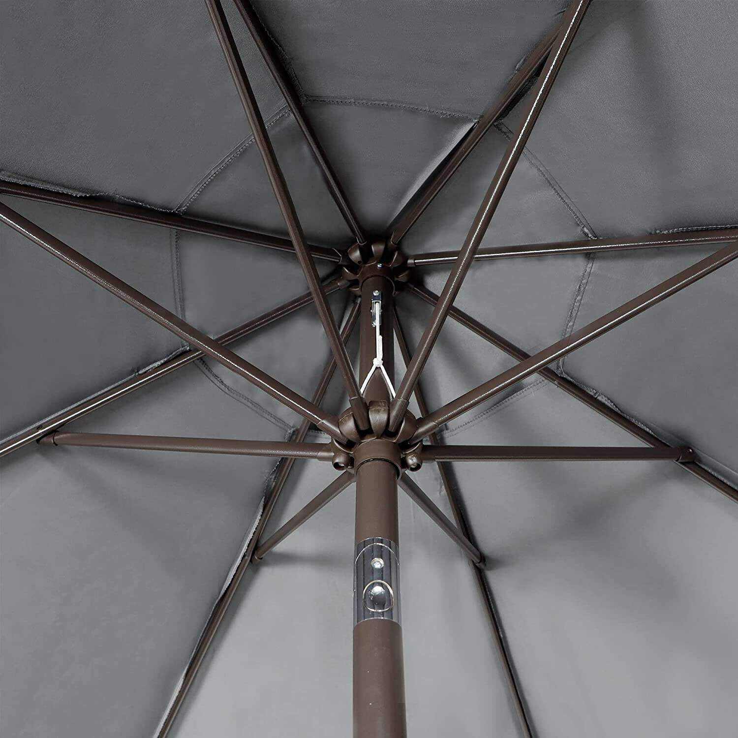 9' Outdoor Market Patio Umbrella with Push Button Tilt and Crank, 8 Ribs (Tan)