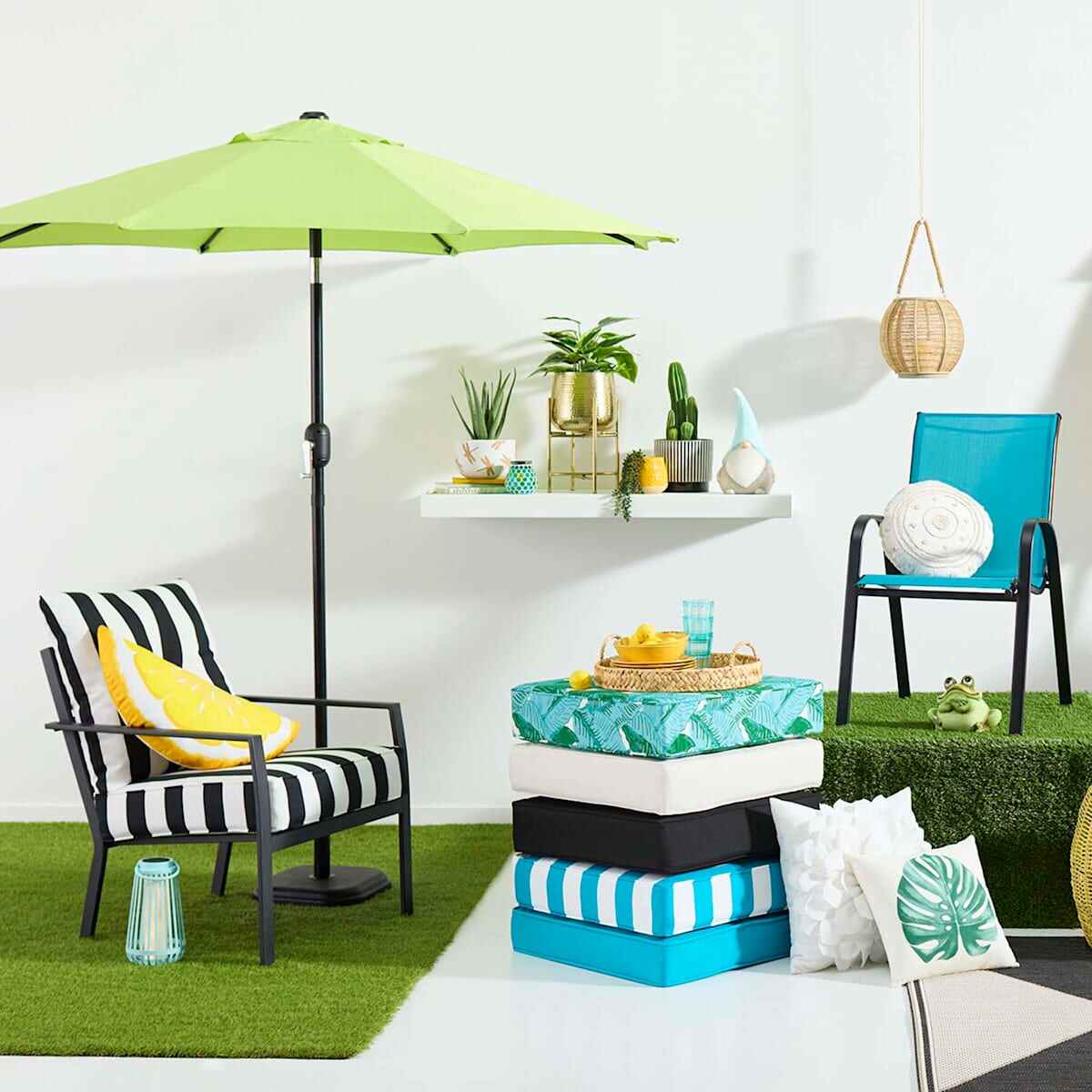 Stackable Sling Patio Chair, Teal