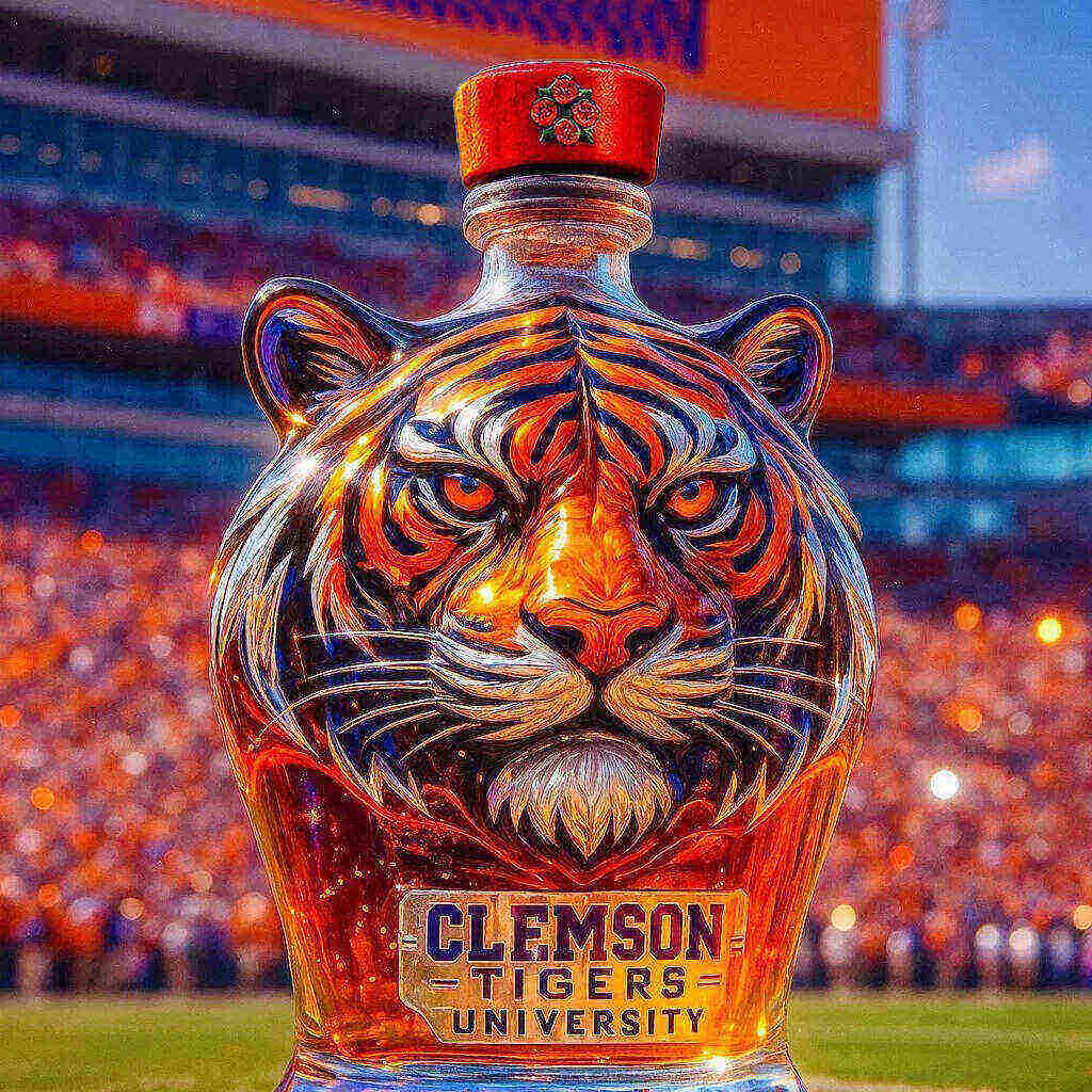 Clemson Tigers Whiskey Bottle