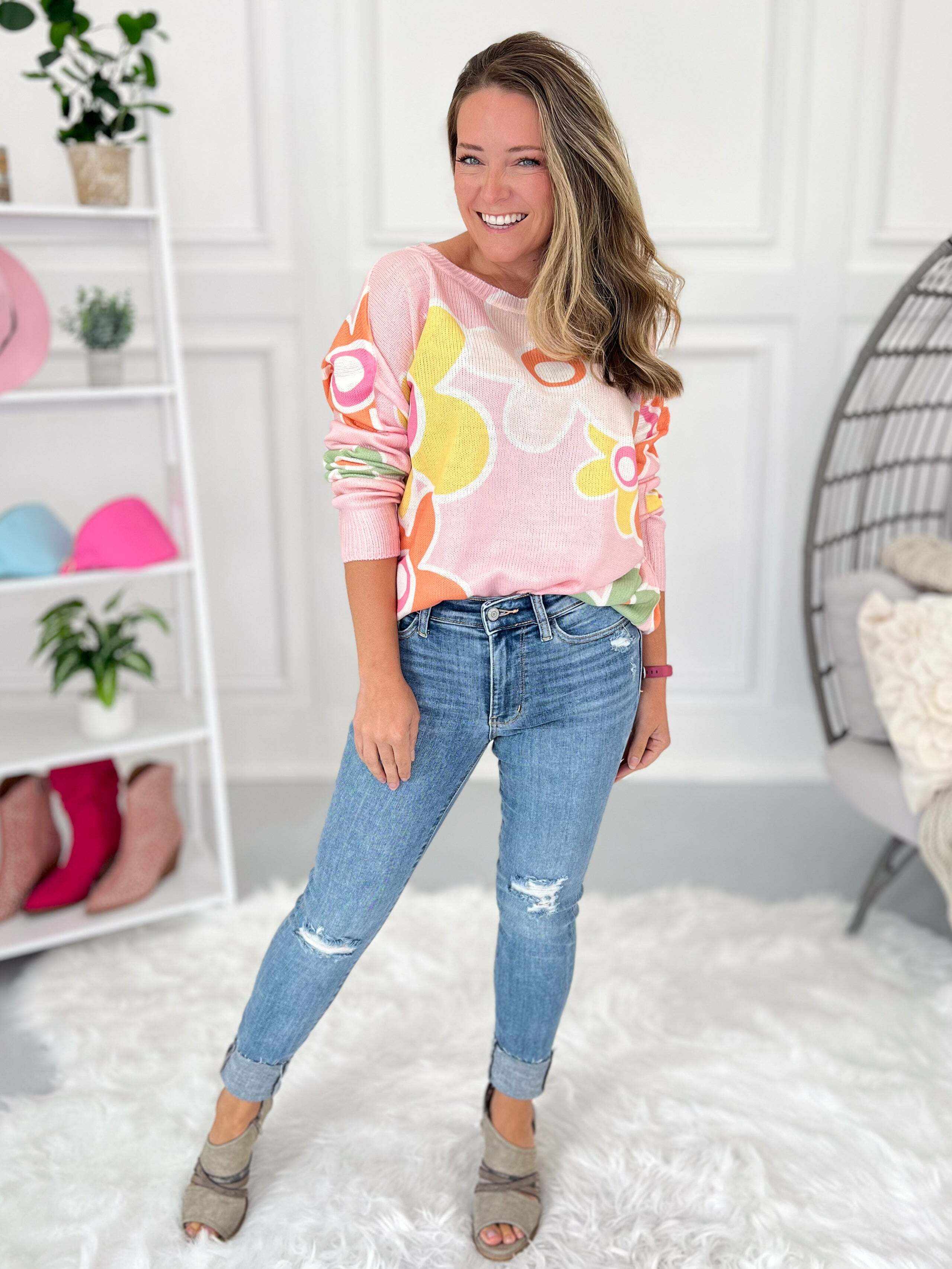 Christmas Destroyed & Cuffed Skinny Jeans- Final Sale