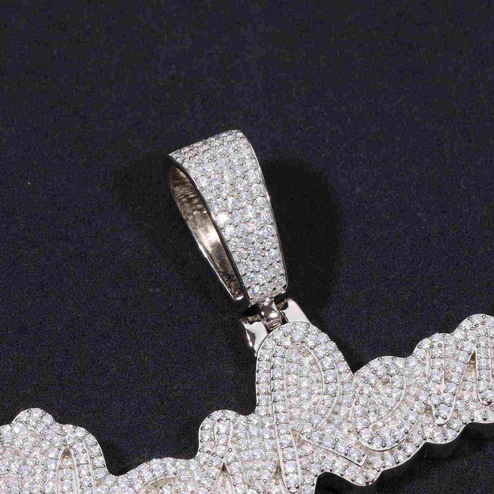 Test1 Row Cursive Name Pendant With Backplane