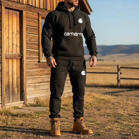 Men's Casual Black Sportswear Set