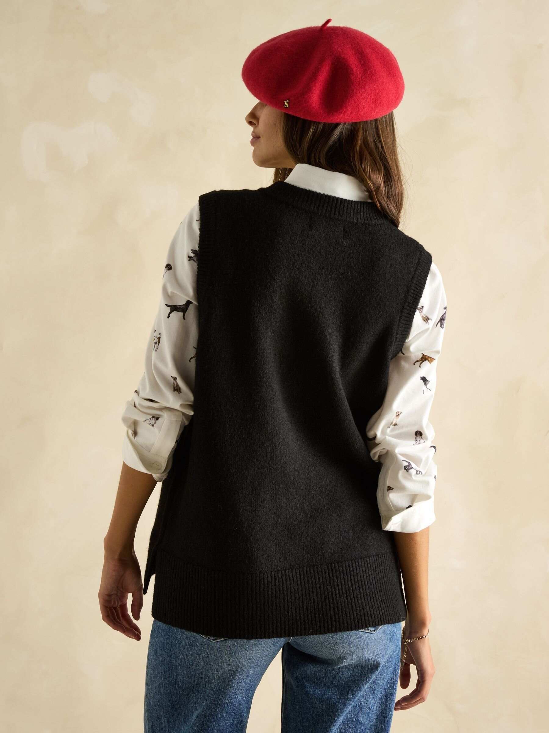 Holly Black Longline Knitted Vest