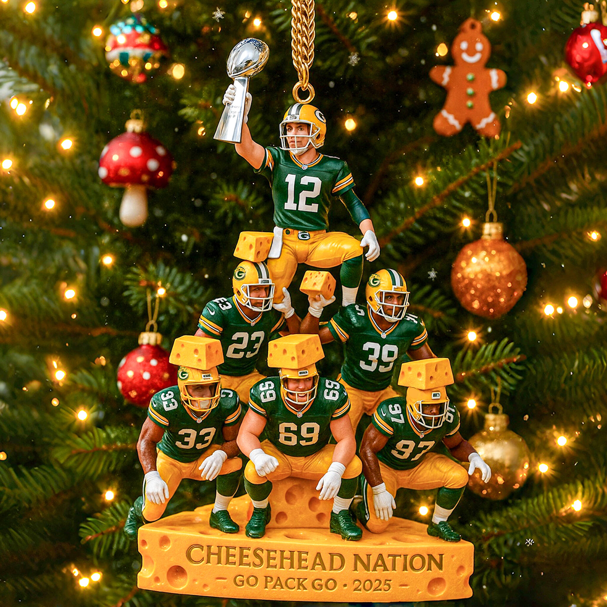 Packers Cheesehead Victory Team Ornament