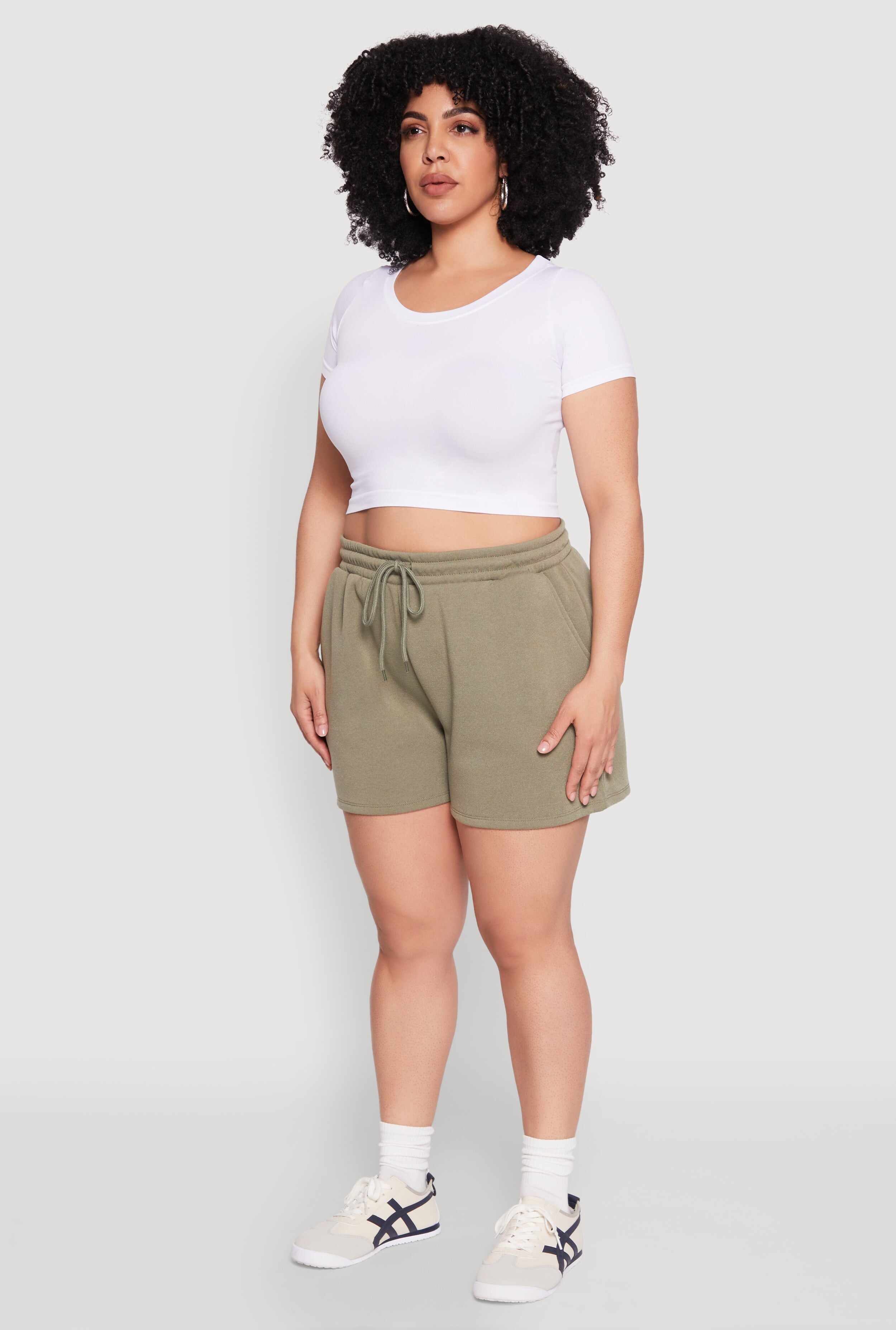 Plus Size Drawstring Sweatshorts
