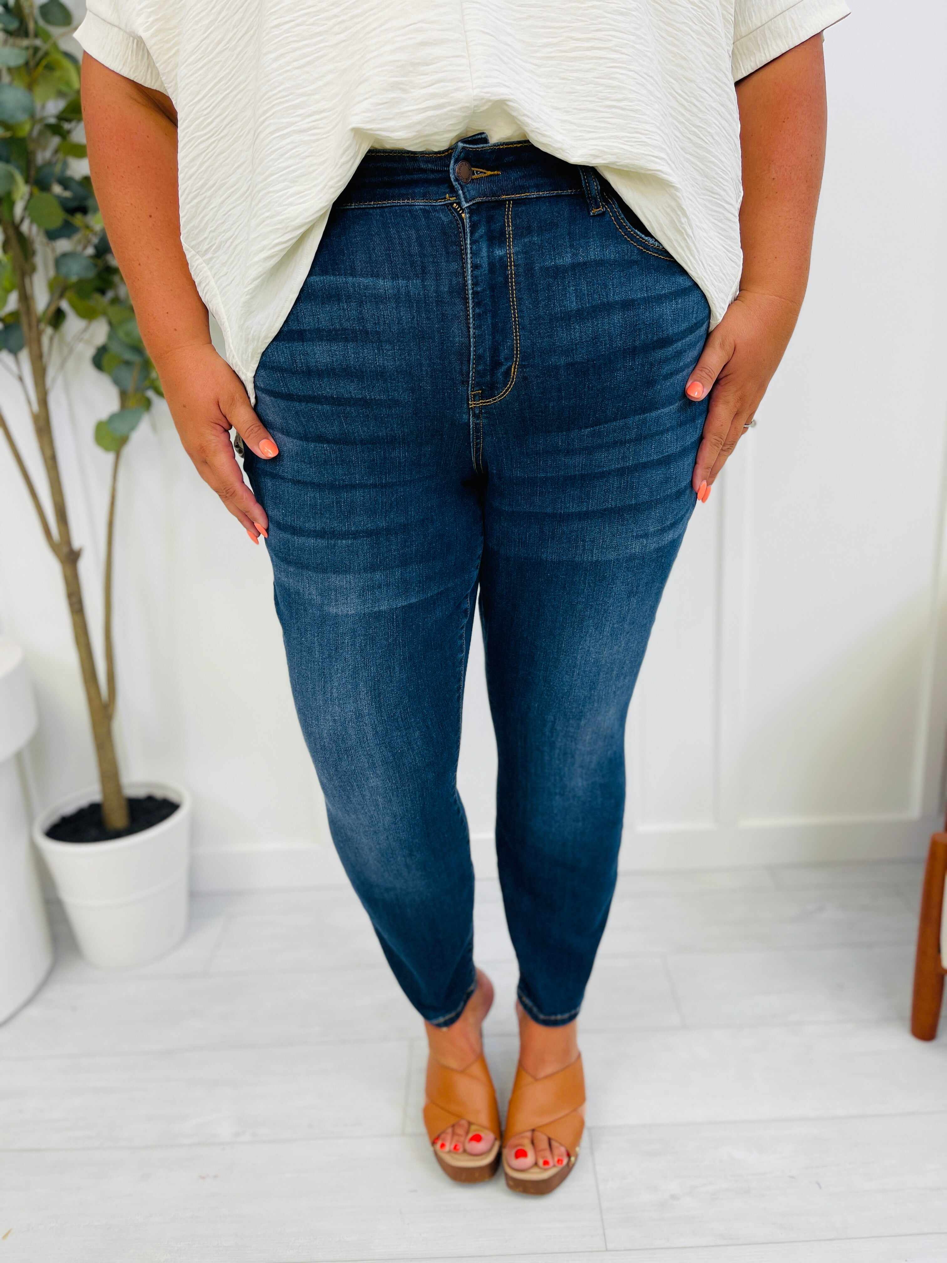 Reg/Curvy Blessed and NonDistressed Relaxed Fit Jeans
