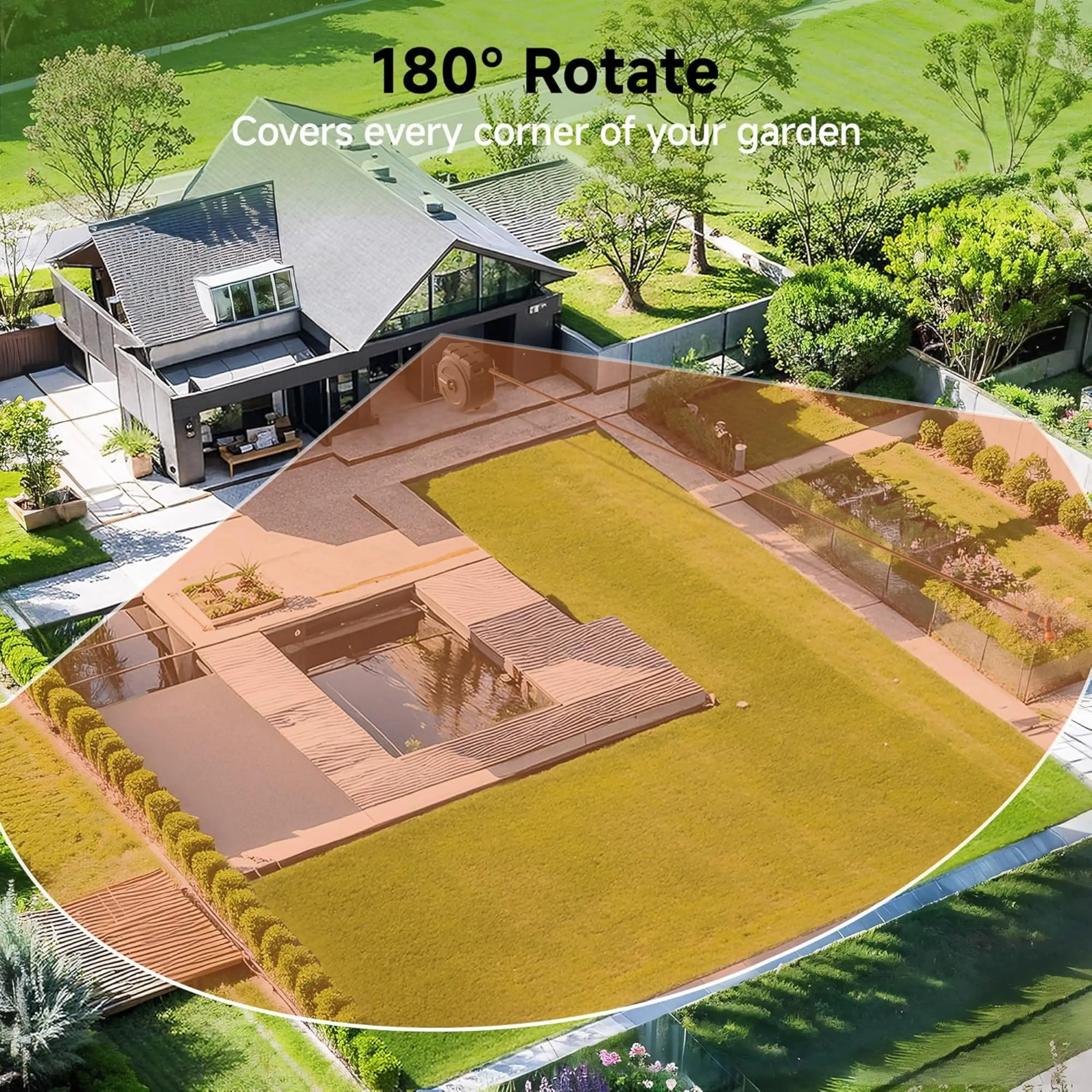 Giraffe Tools Tangle-Free Kink-Free Retractable Hose Reel 90ft-130ft AW Series Outdoor with DS Trigger Mechanism & G-Self-Layering System Adjustable Nozzle