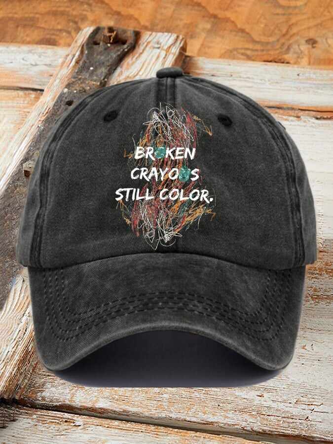 Casual Broken Crayons Still Color Print Baseball Cap