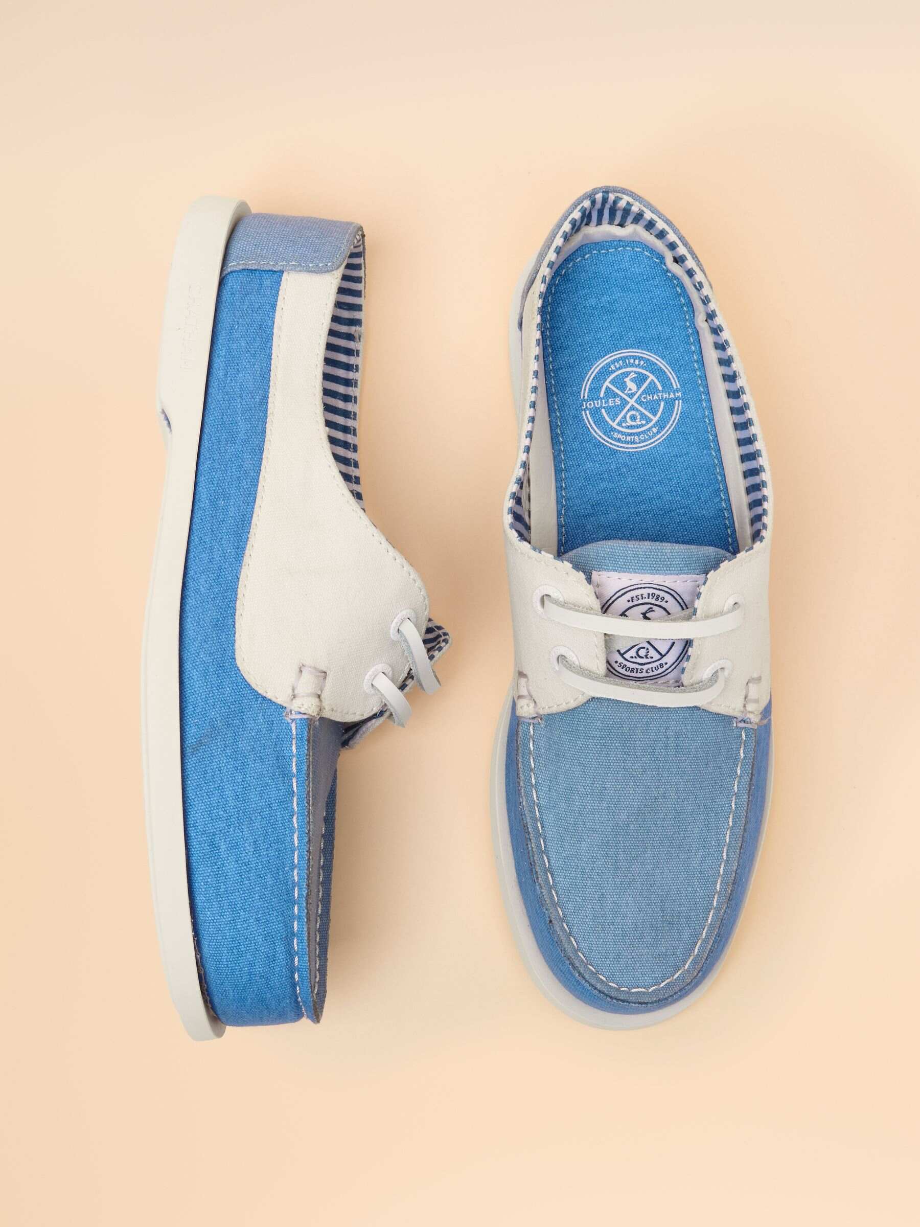 Joules X Chatham Pink Oat Mariner Deck Shoes