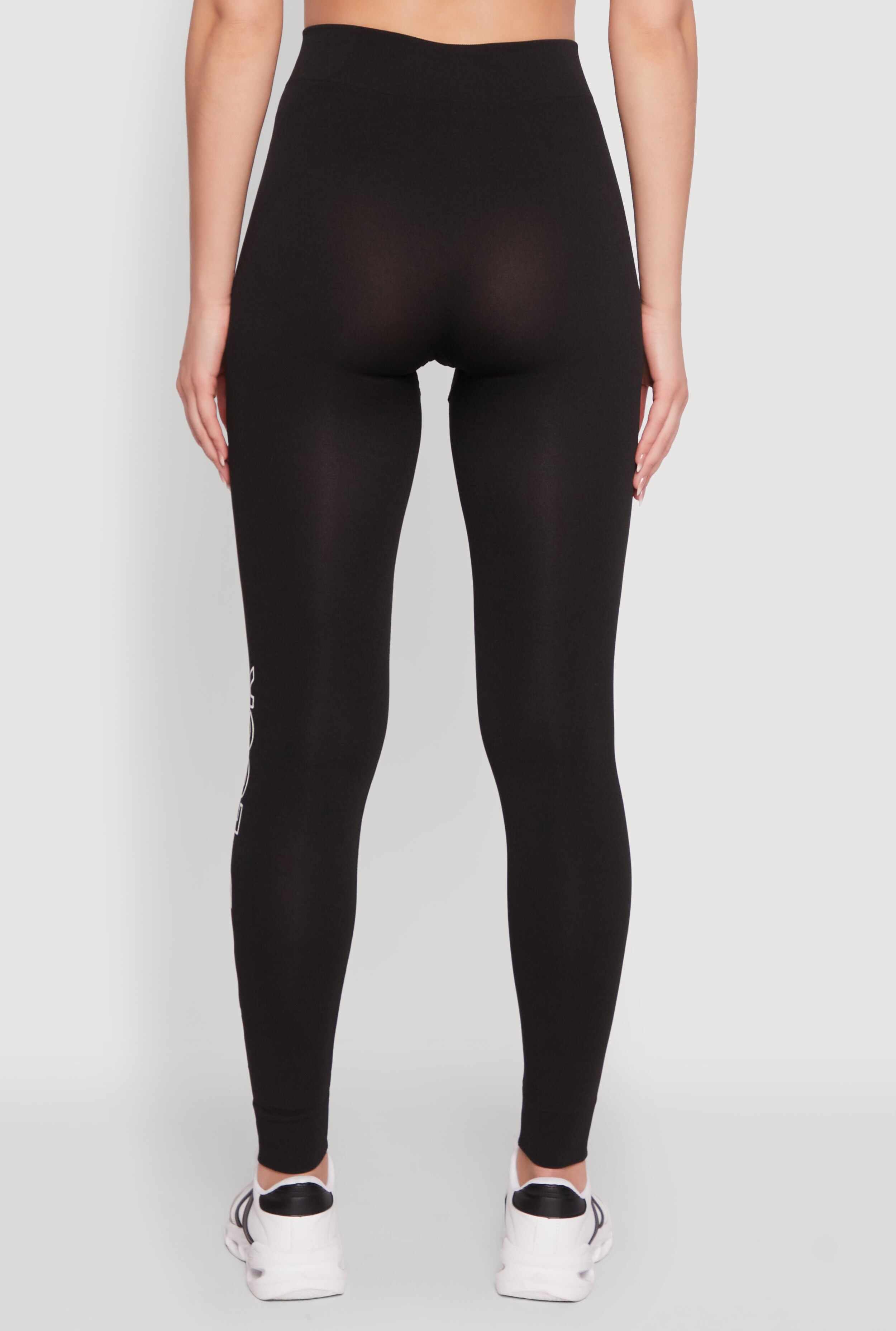 Trendy High Waisted Good Luck Graphic Leggings