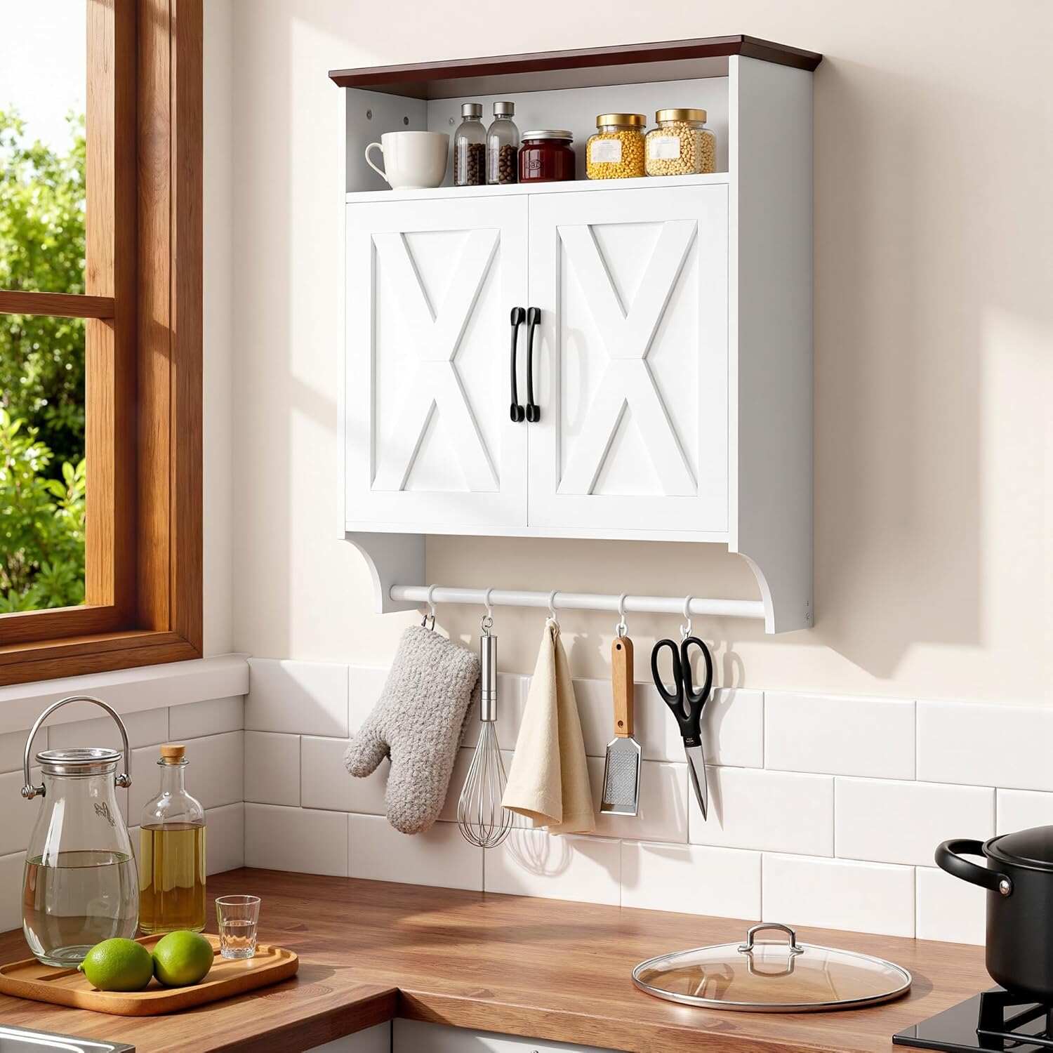 VECELO Bathroom Wall Cabinet with Motion Sensor LED Light