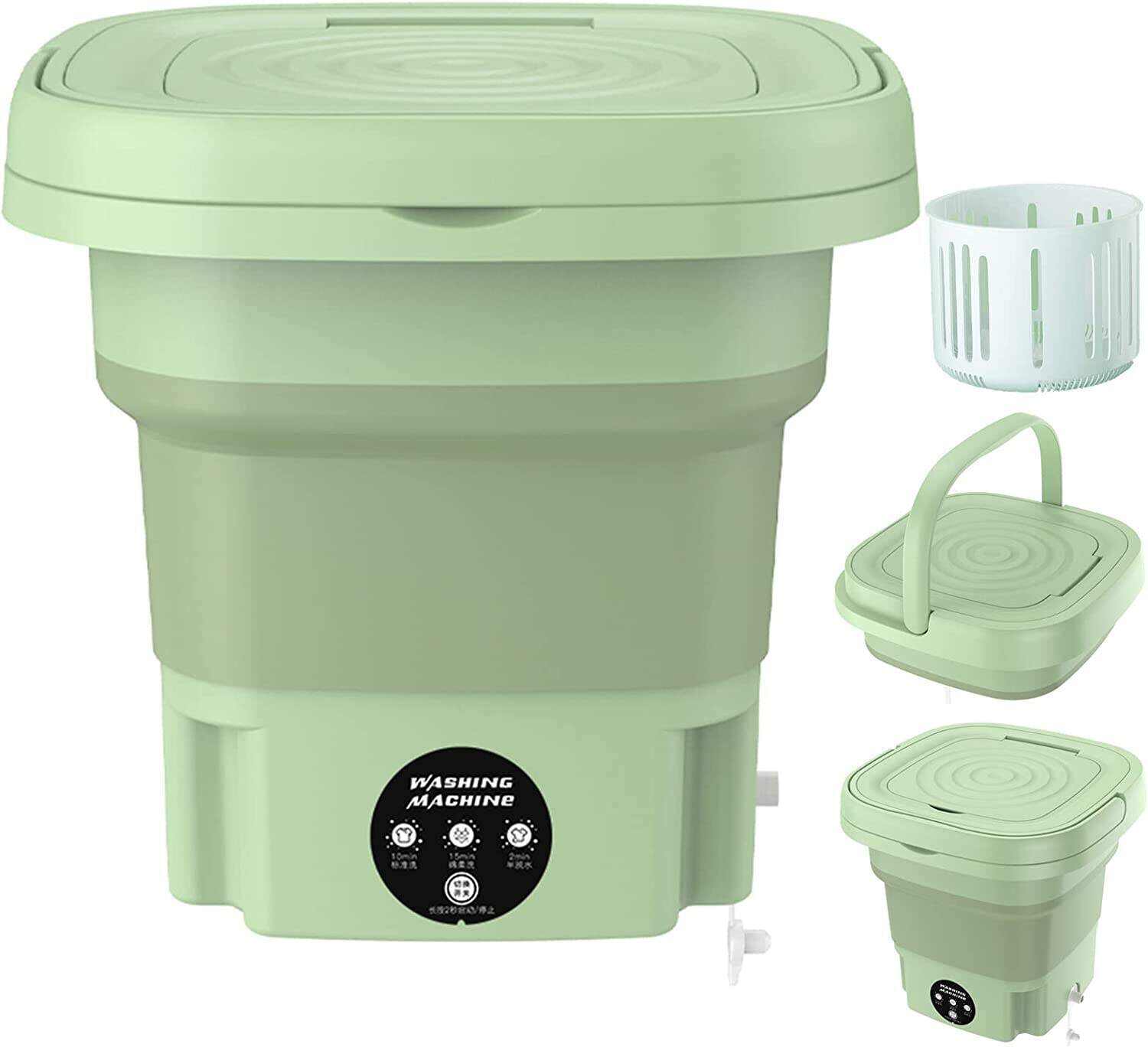 Portable Washing Machine, High Capacity Mini Washer with 3 Modes Deep Cleaning Half Automatic Washt, Foldable Washing Machine with Soft Spin Dry for Socks, Baby Clothes, Towels, Delicate Items (Purple)