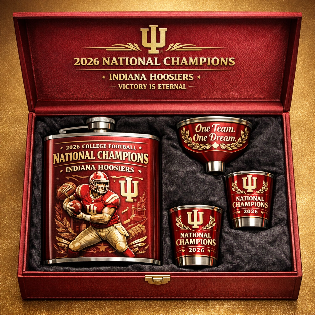 Indiana Hoosiers 2026 National Champions Flask Gift Set